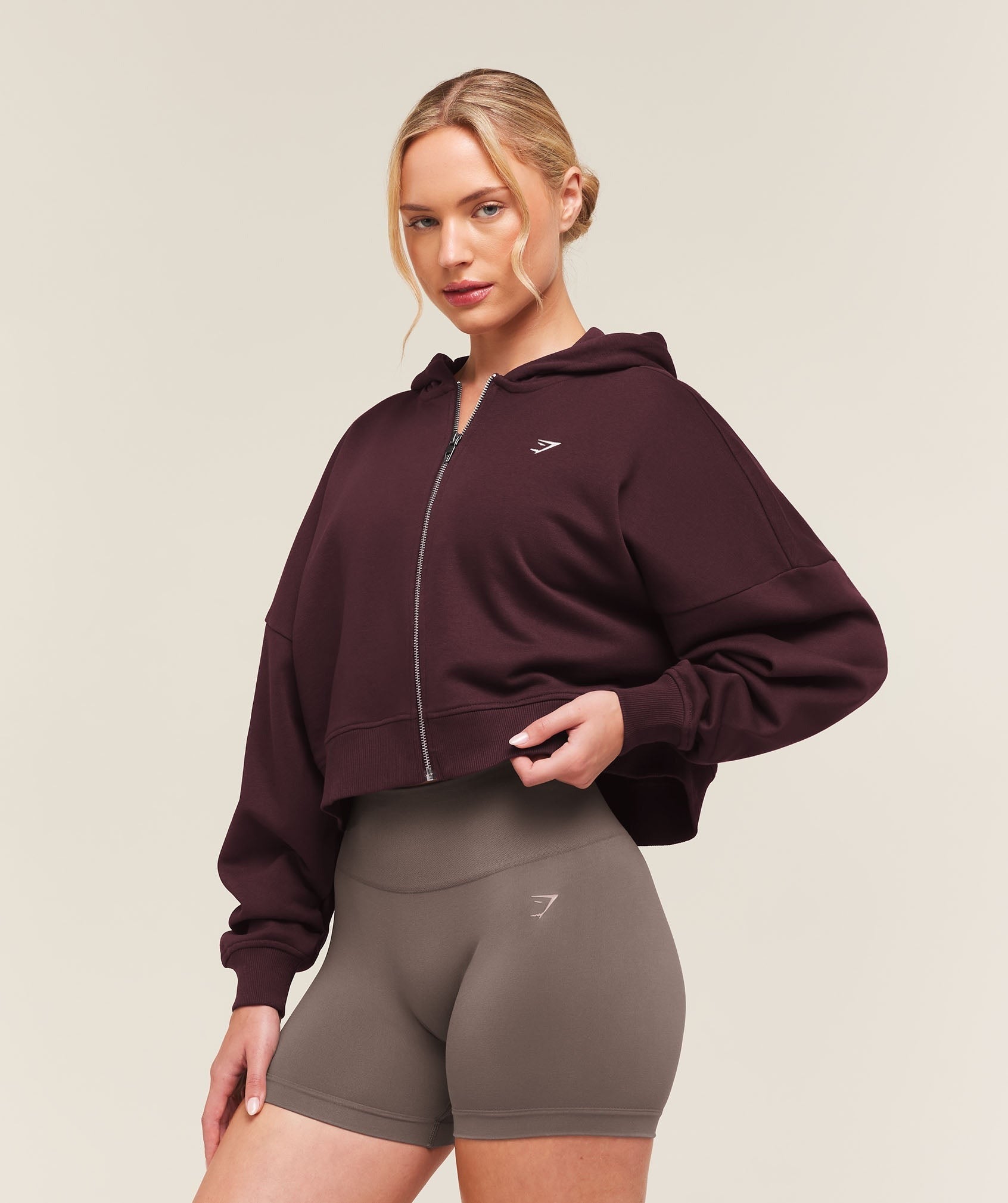 Training Oversized Boxy Zip Through Hoodie