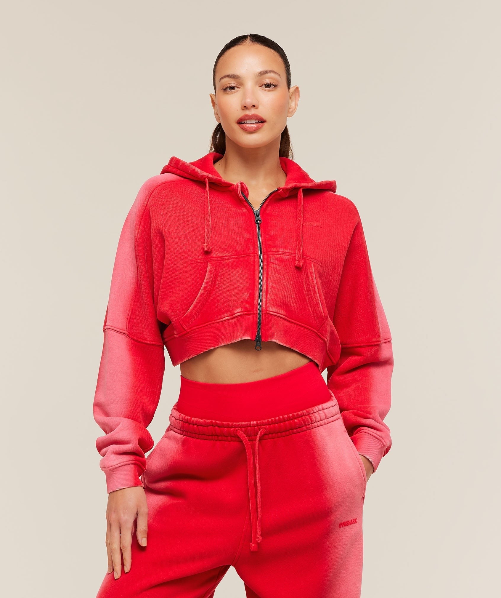 Pump Washed Zip Through Hoodie