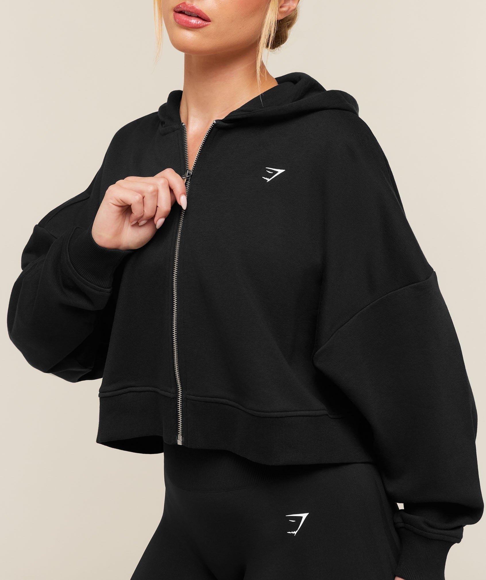 Training Oversized Boxy Zip Through Hoodie