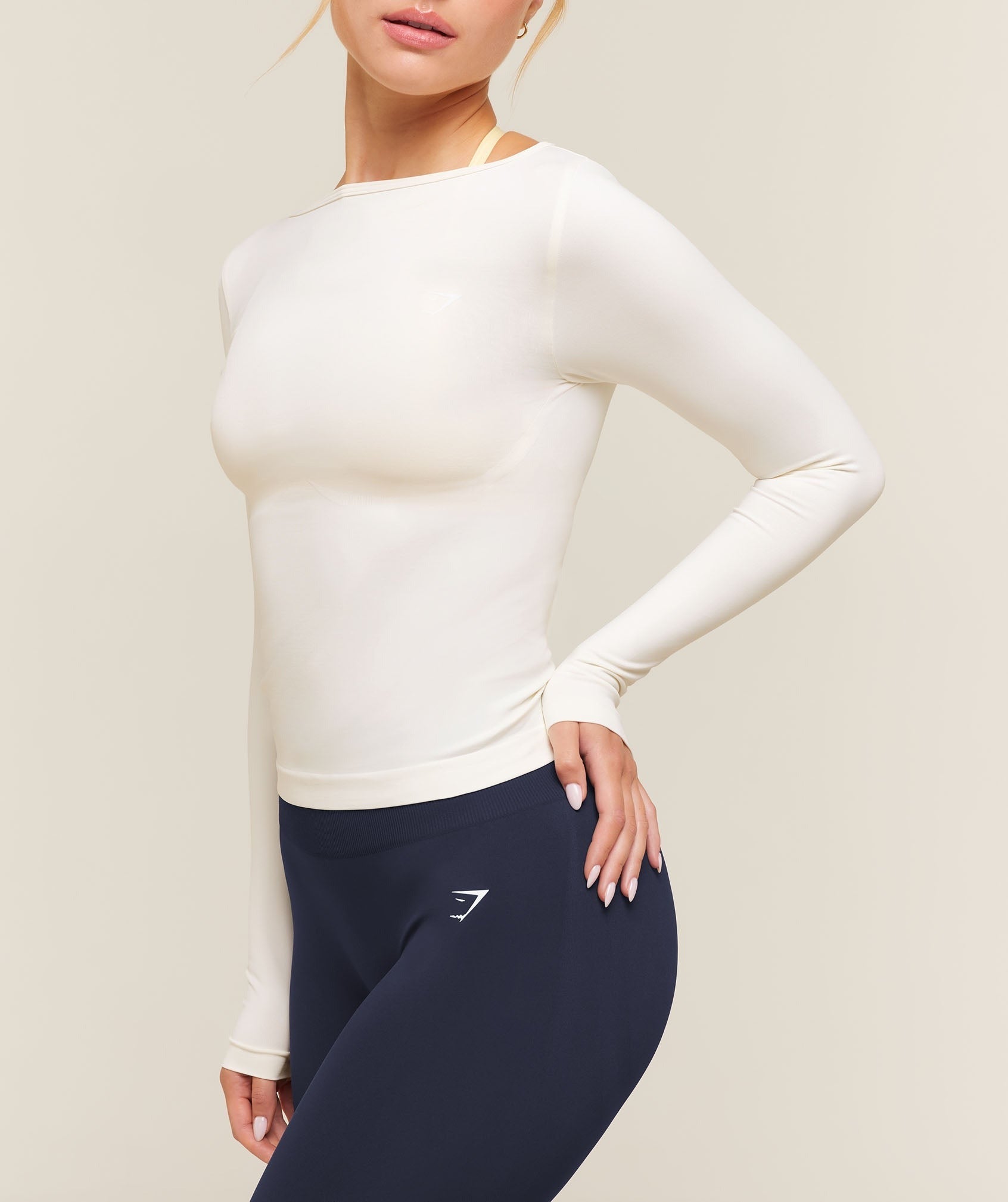 Everyday Seamless Wide Neck Long Sleeve Top