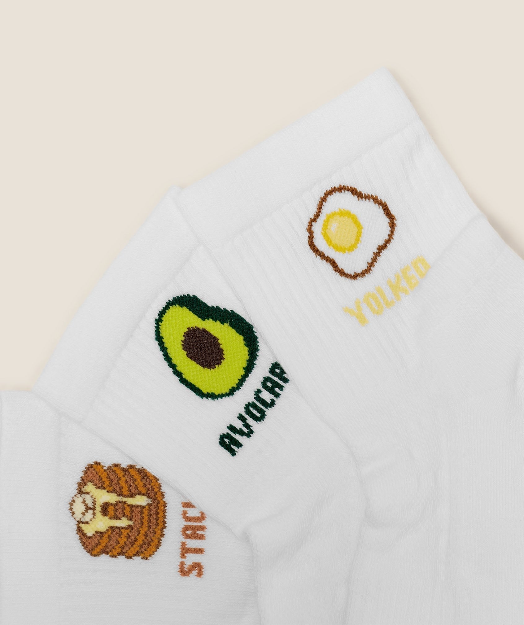 Breakfast Graphic Midi Socks 3pk