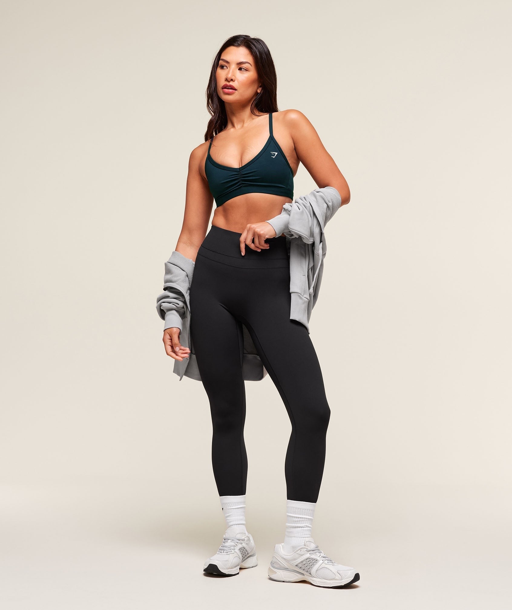 Ruched Strappy Sports Bra