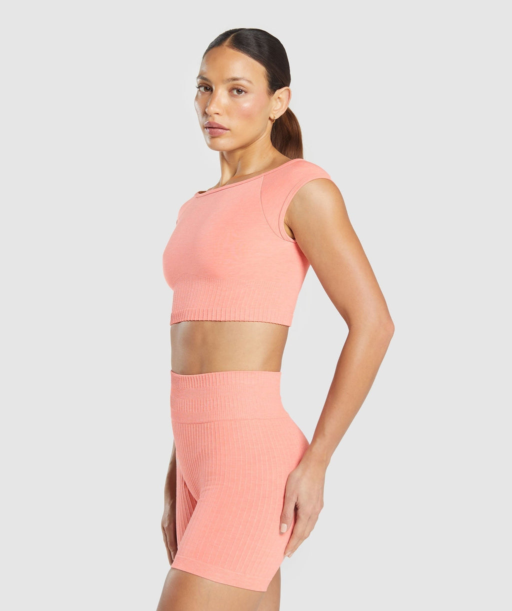 Luxe Seamless Boat Neck Crop Top