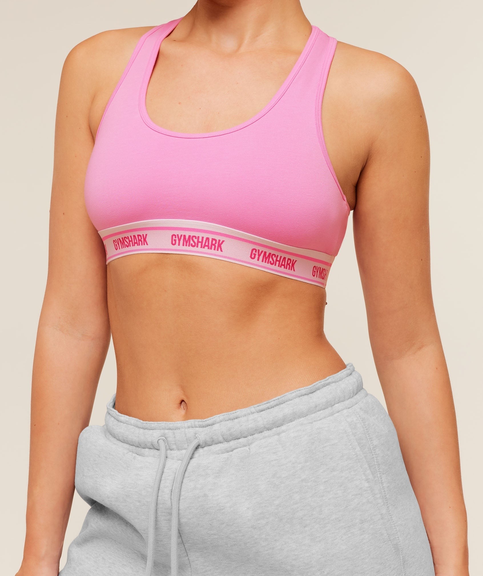 Elastic Branded Racerback Cotton Bralette