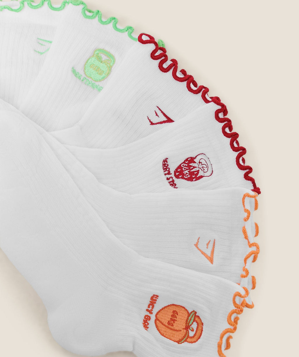 Fruity Graphic Midi Frill Socks 3pk