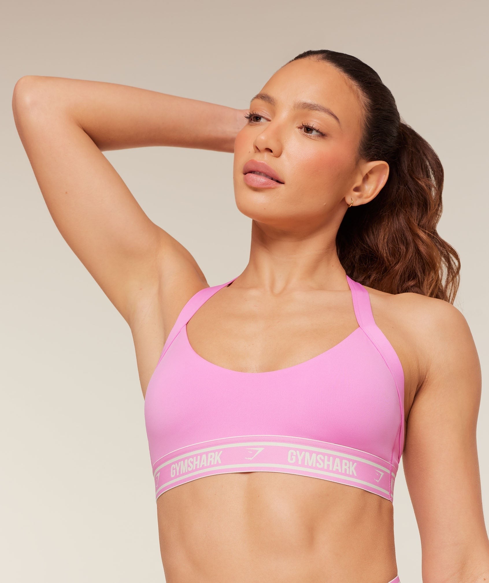 Light Support Halter Neck Logo Sports Bra
