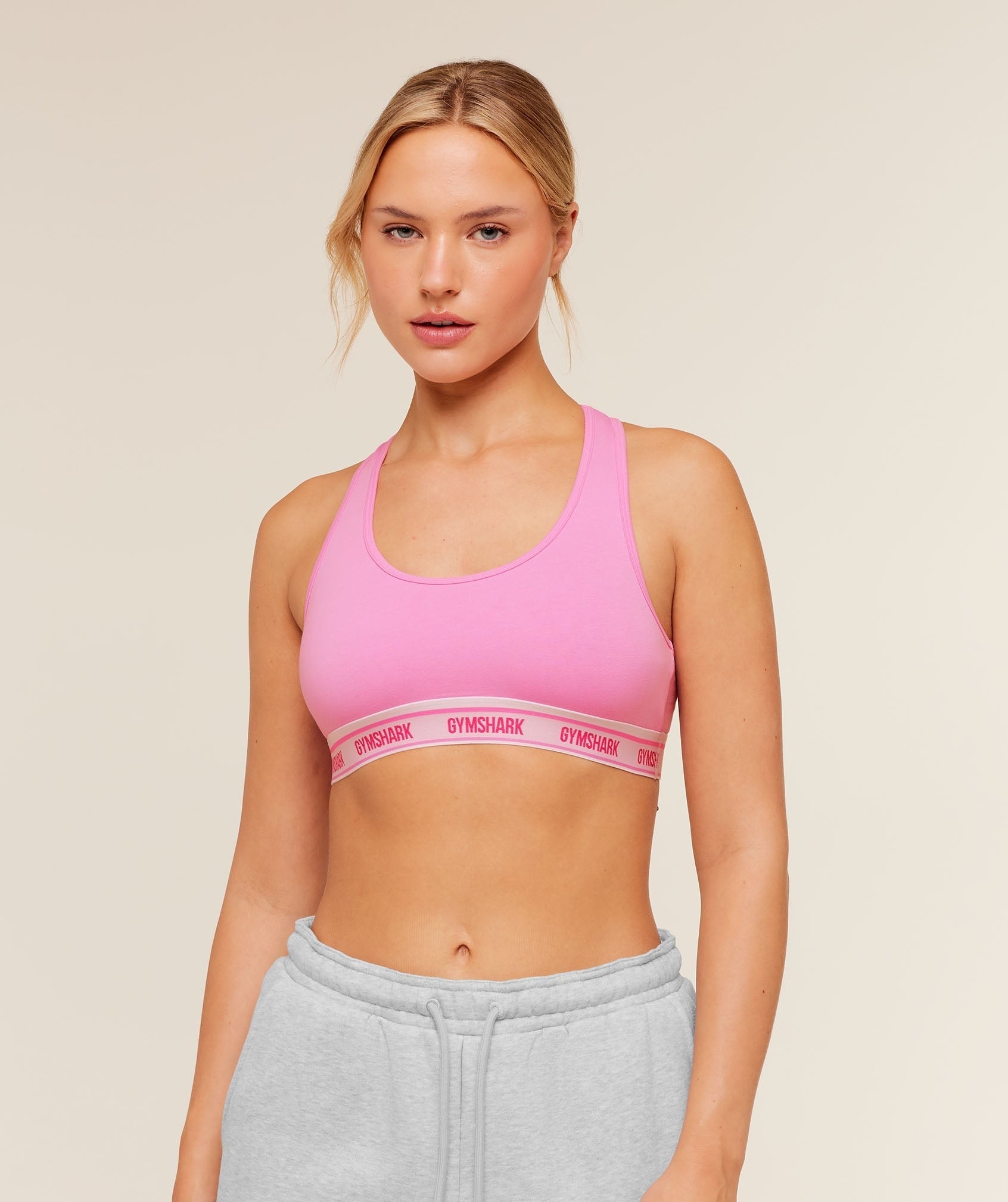 Elastic Branded Racerback Cotton Bralette