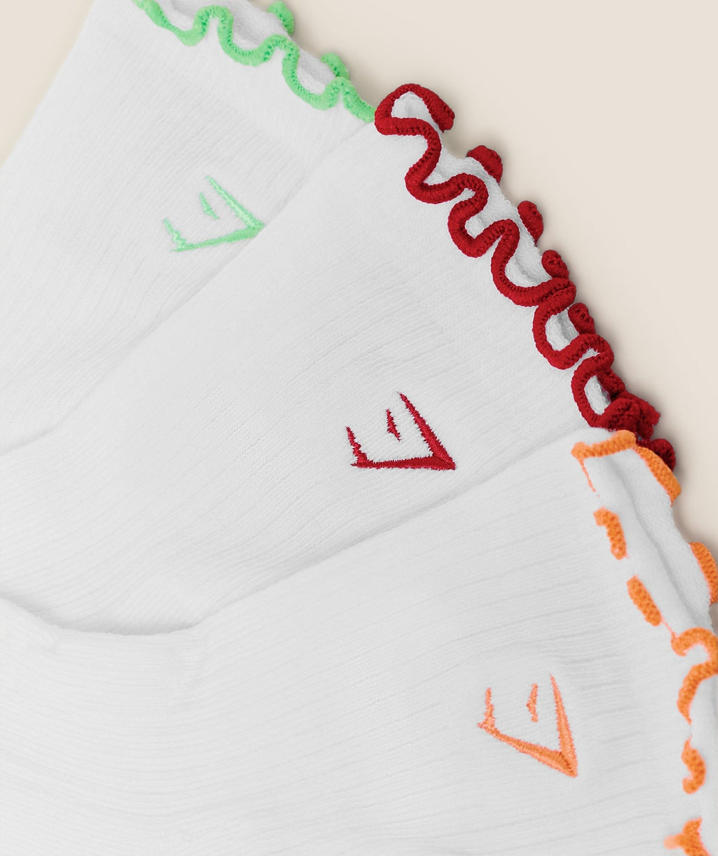 Fruity Graphic Midi Frill Socks 3pk