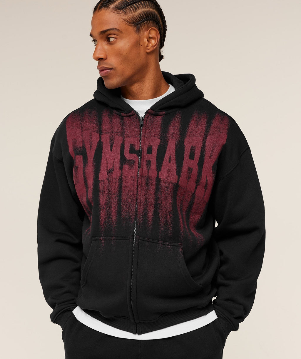 Fade Graphic Zip Through Hoodie