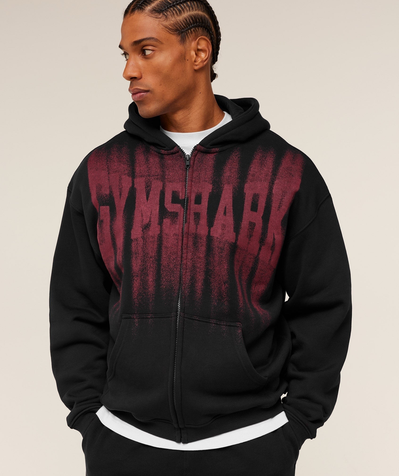 Fade Graphic Zip Through Hoodie