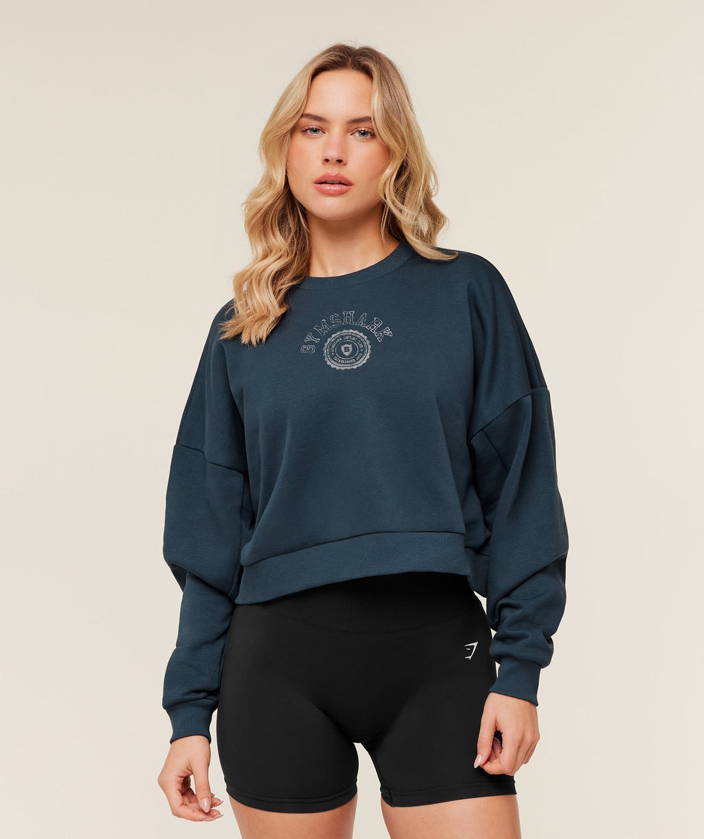 Worn Crest Graphic Sweatshirt