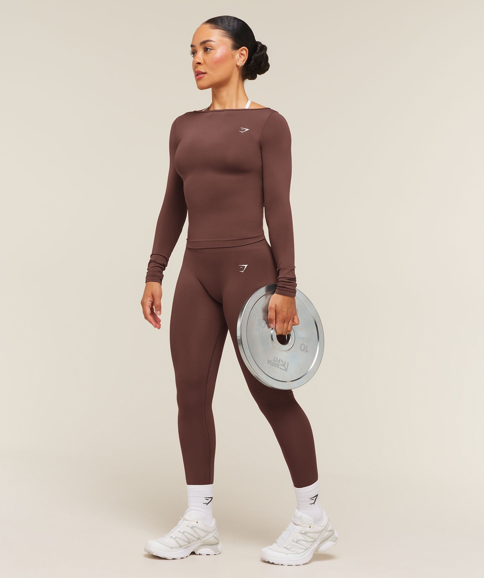 Everyday Seamless Wide Neck Long Sleeve Top