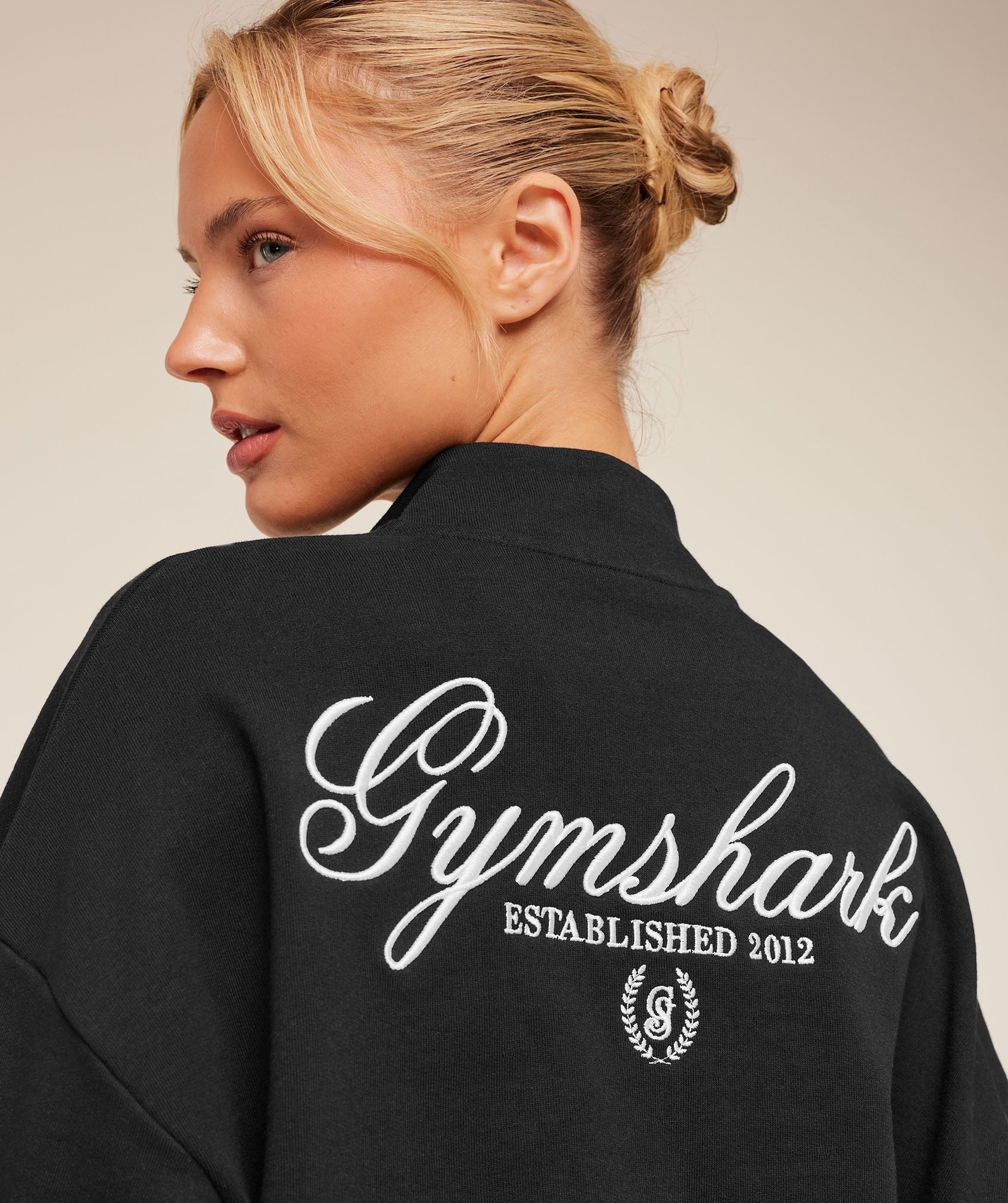 Script Embroidery Oversized Zip Through