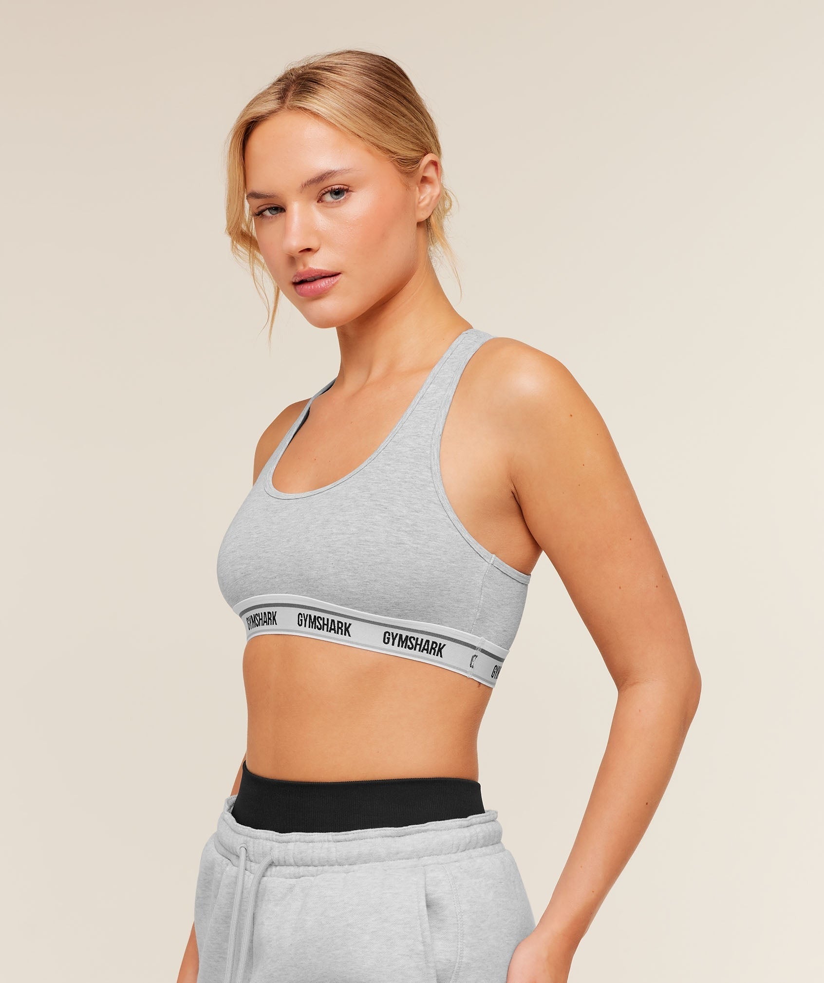Elastic Branded Racerback Cotton Bralette