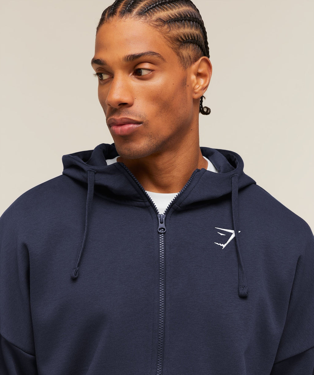 Crest Oversized Zip Up Hoodie