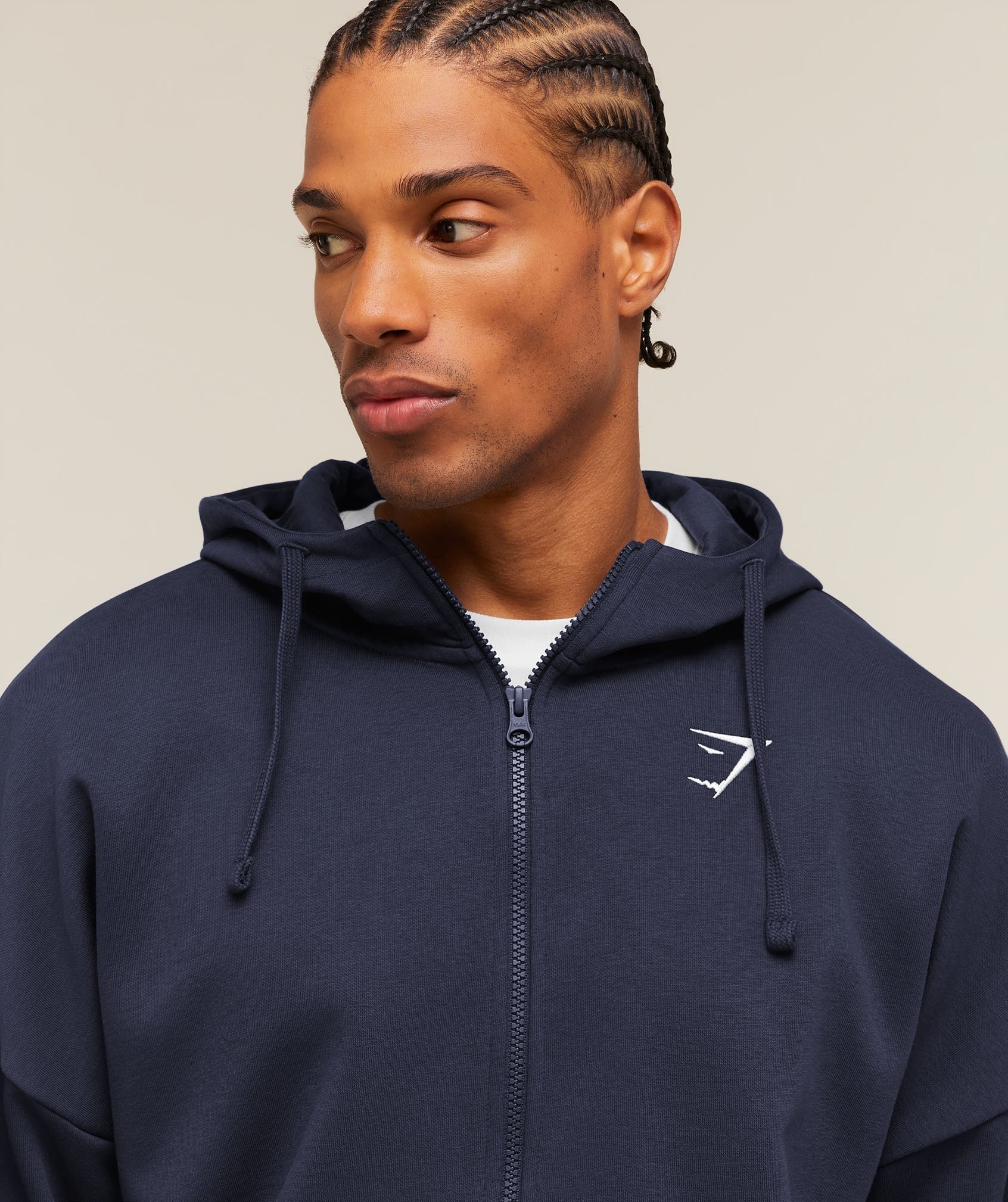 Crest Oversized Zip Up Hoodie