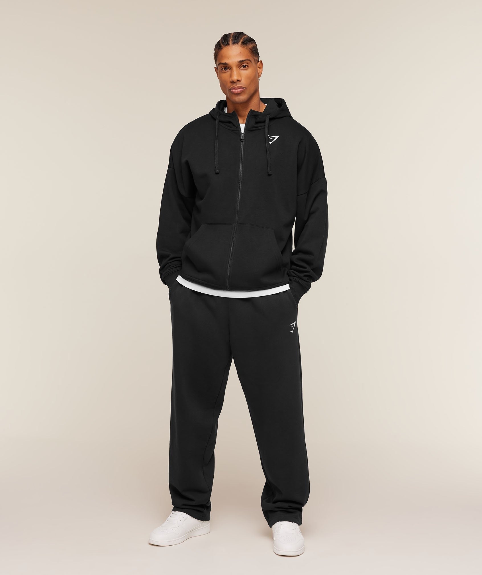 Crest Oversized Zip Up Hoodie