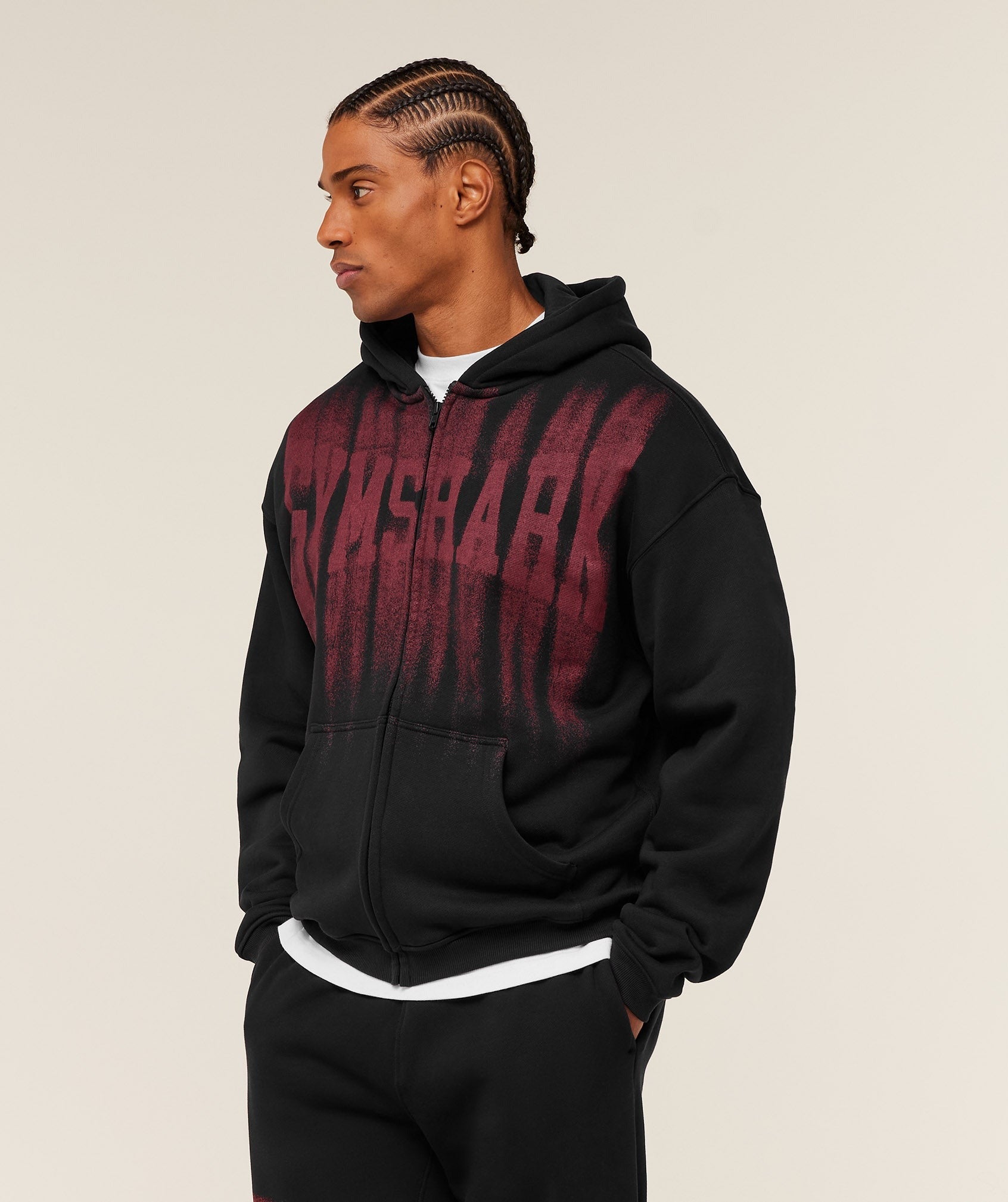 Fade Graphic Zip Through Hoodie