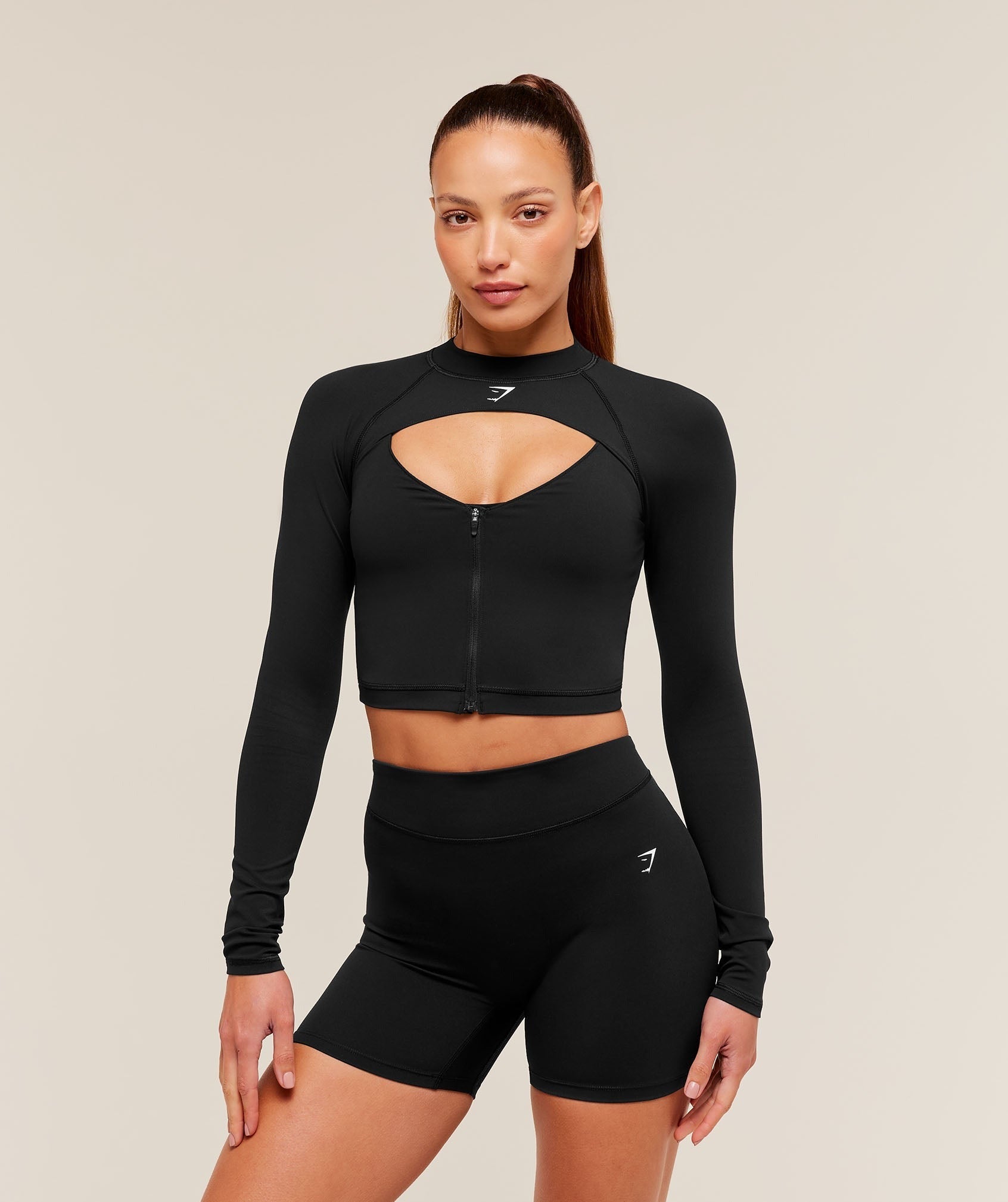 Dipped Long Sleeve 1/4 Zip Jacket