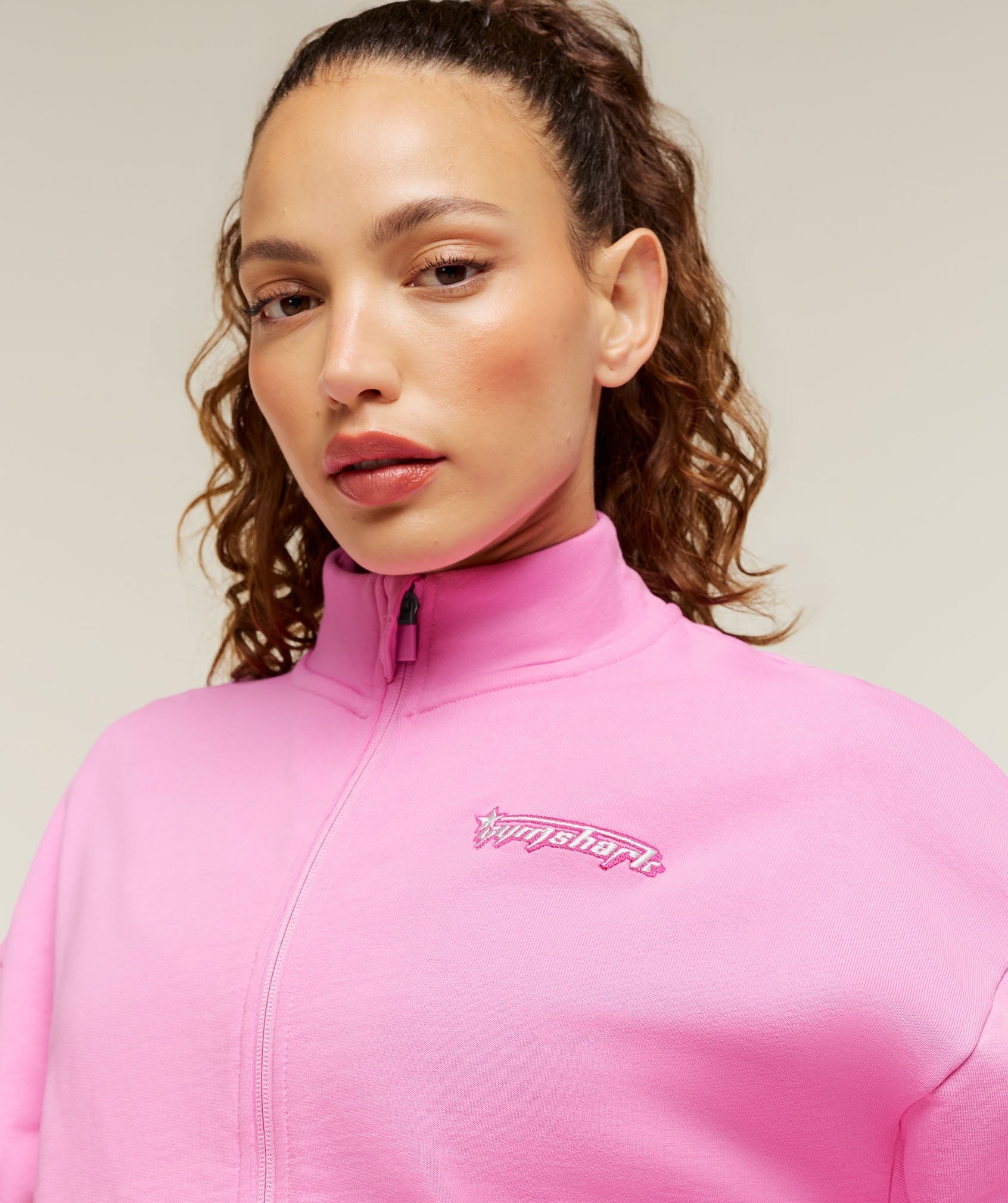 Script Embroidery Full Zip Jacket