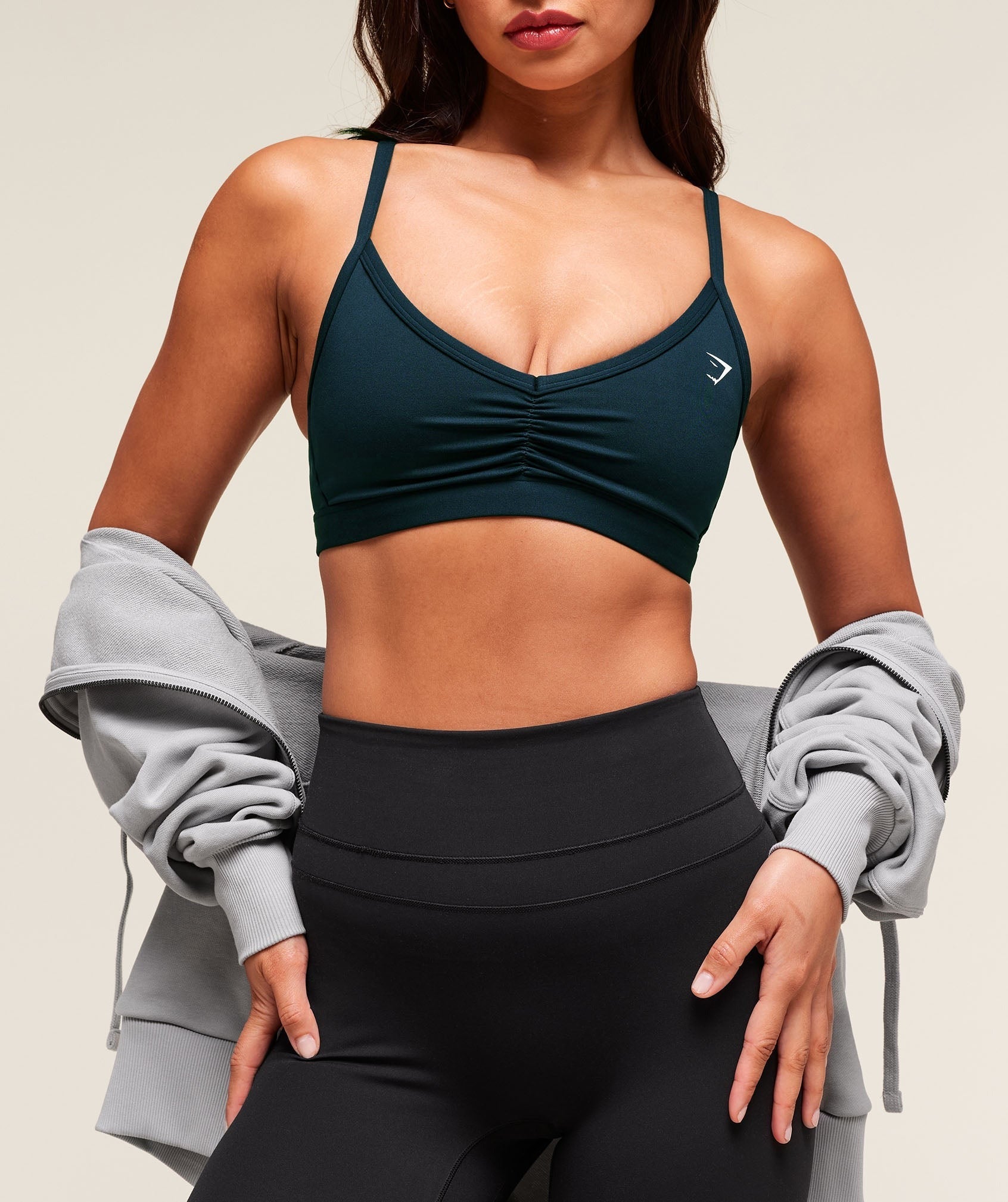 Ruched Strappy Sports Bra