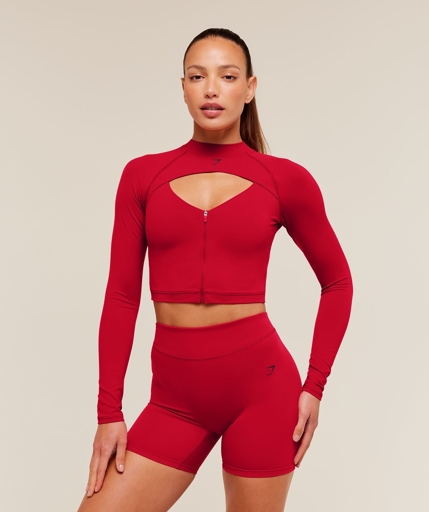 Dipped Long Sleeve 1/4 Zip Jacket