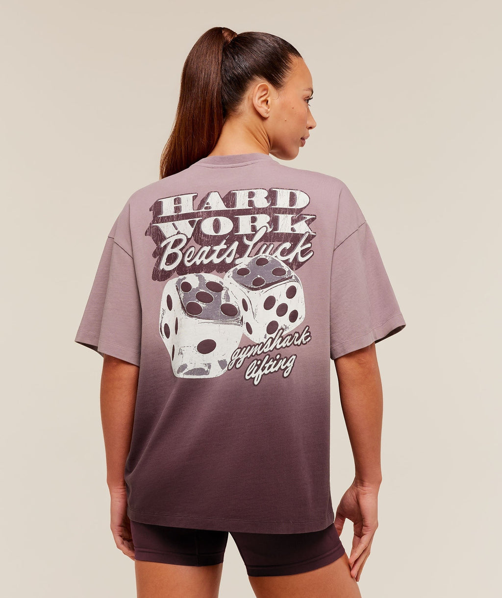 Hard Work Dice Graphic Short Sleeve T-Shirt