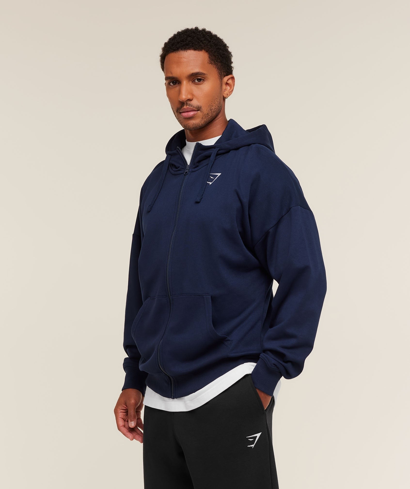 Crest Oversized Zip Up Hoodie