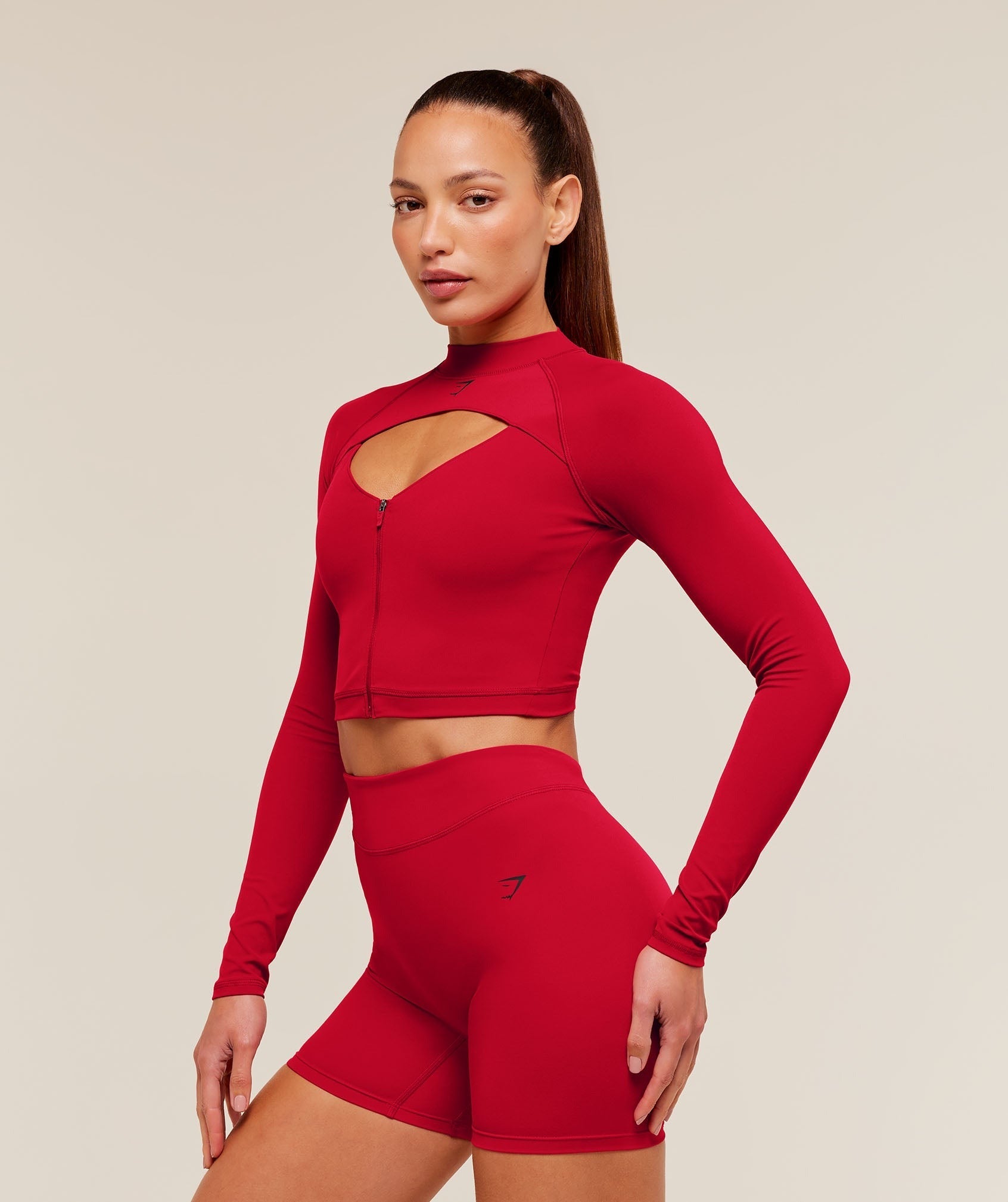 Dipped Long Sleeve 1/4 Zip Jacket