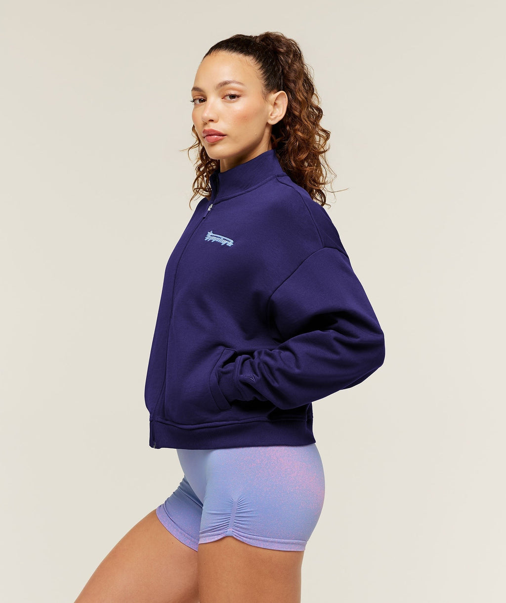 Script Embroidery Full Zip Jacket