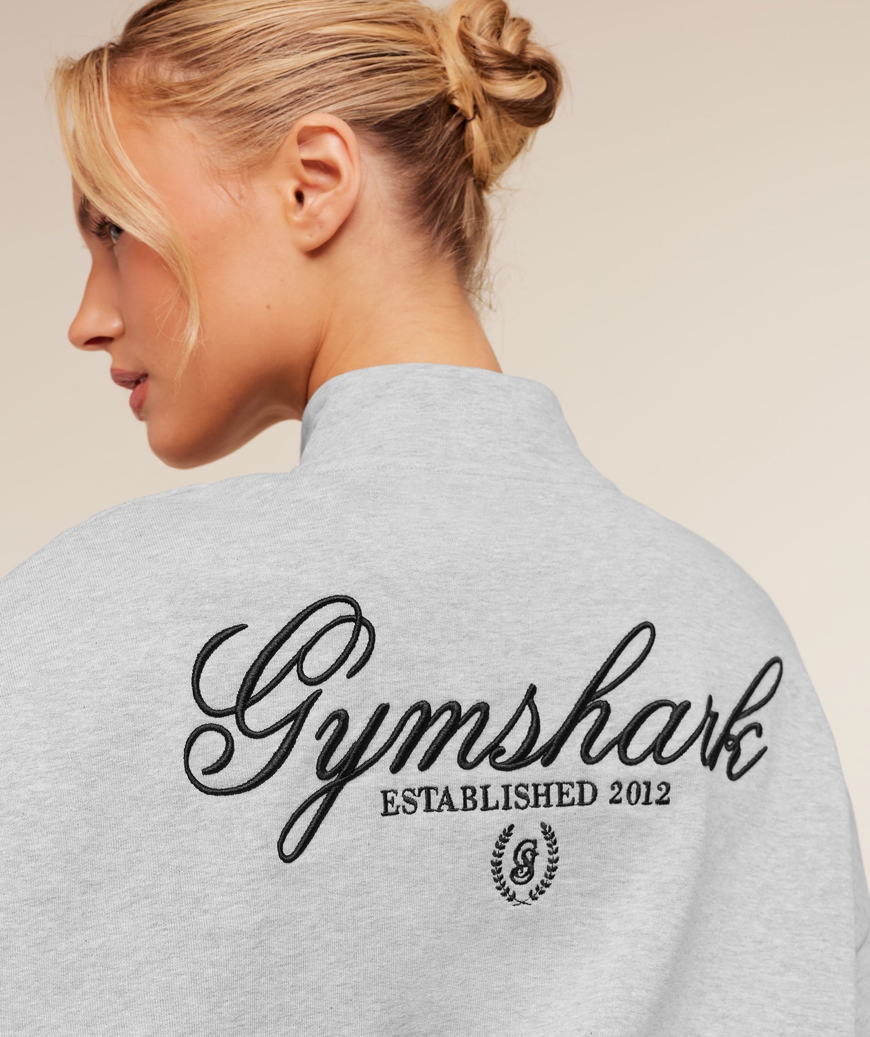 Script Embroidery Oversized Zip Through
