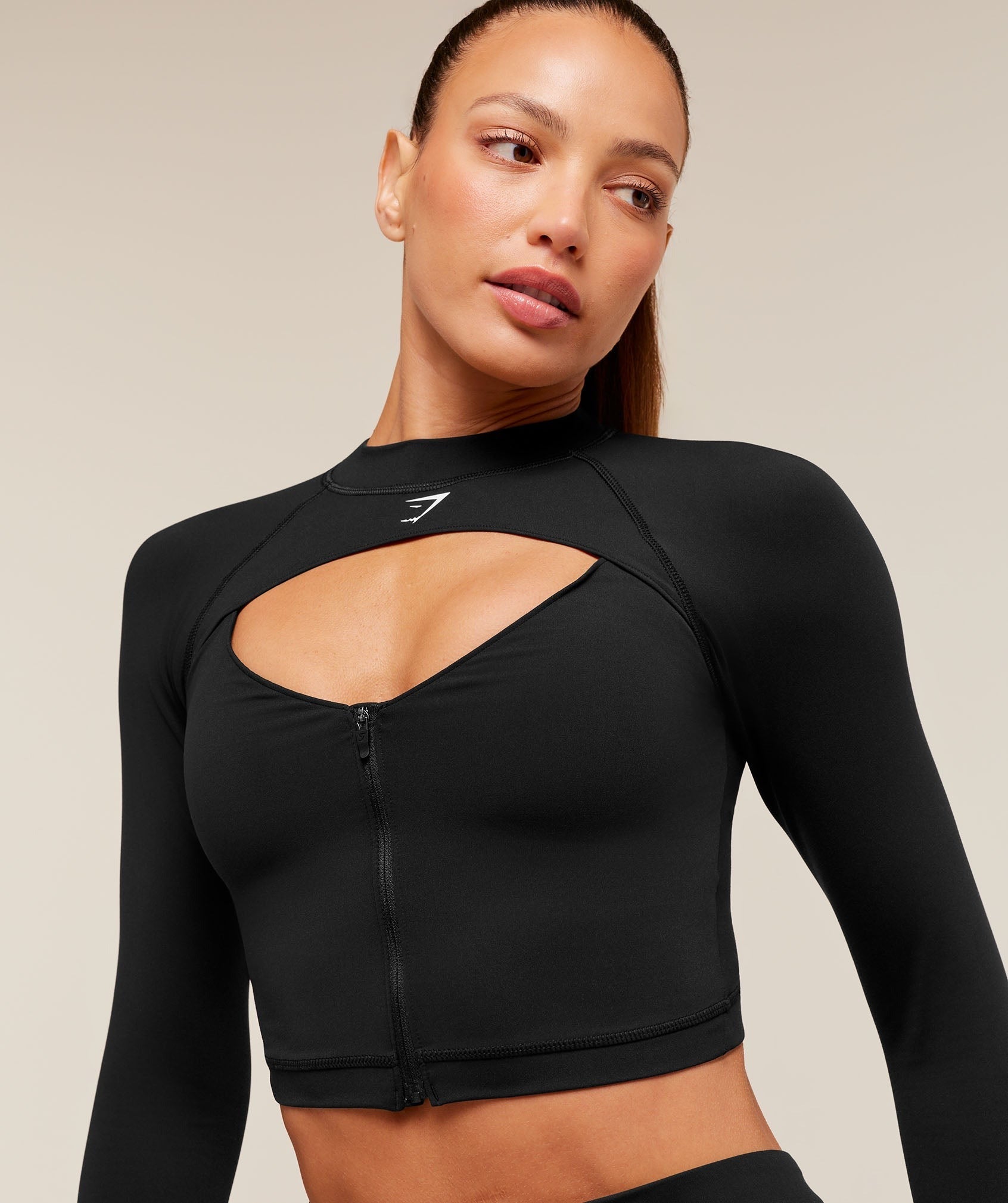 Dipped Long Sleeve 1/4 Zip Jacket