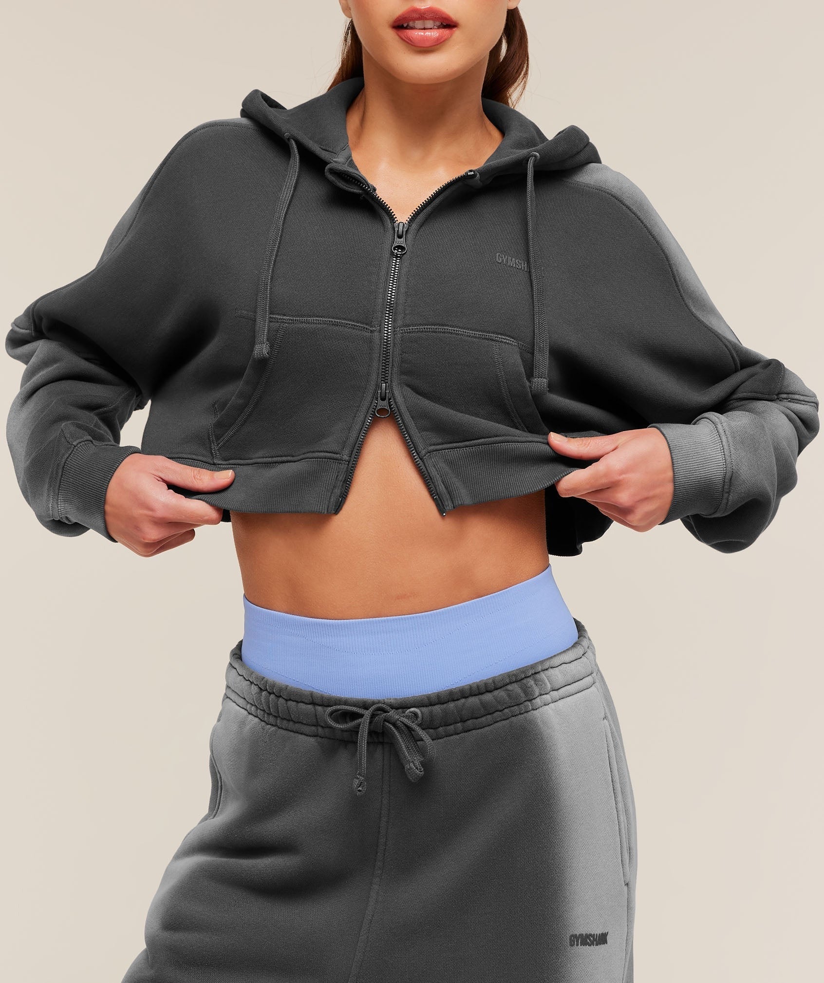 Pump Washed Zip Through Hoodie
