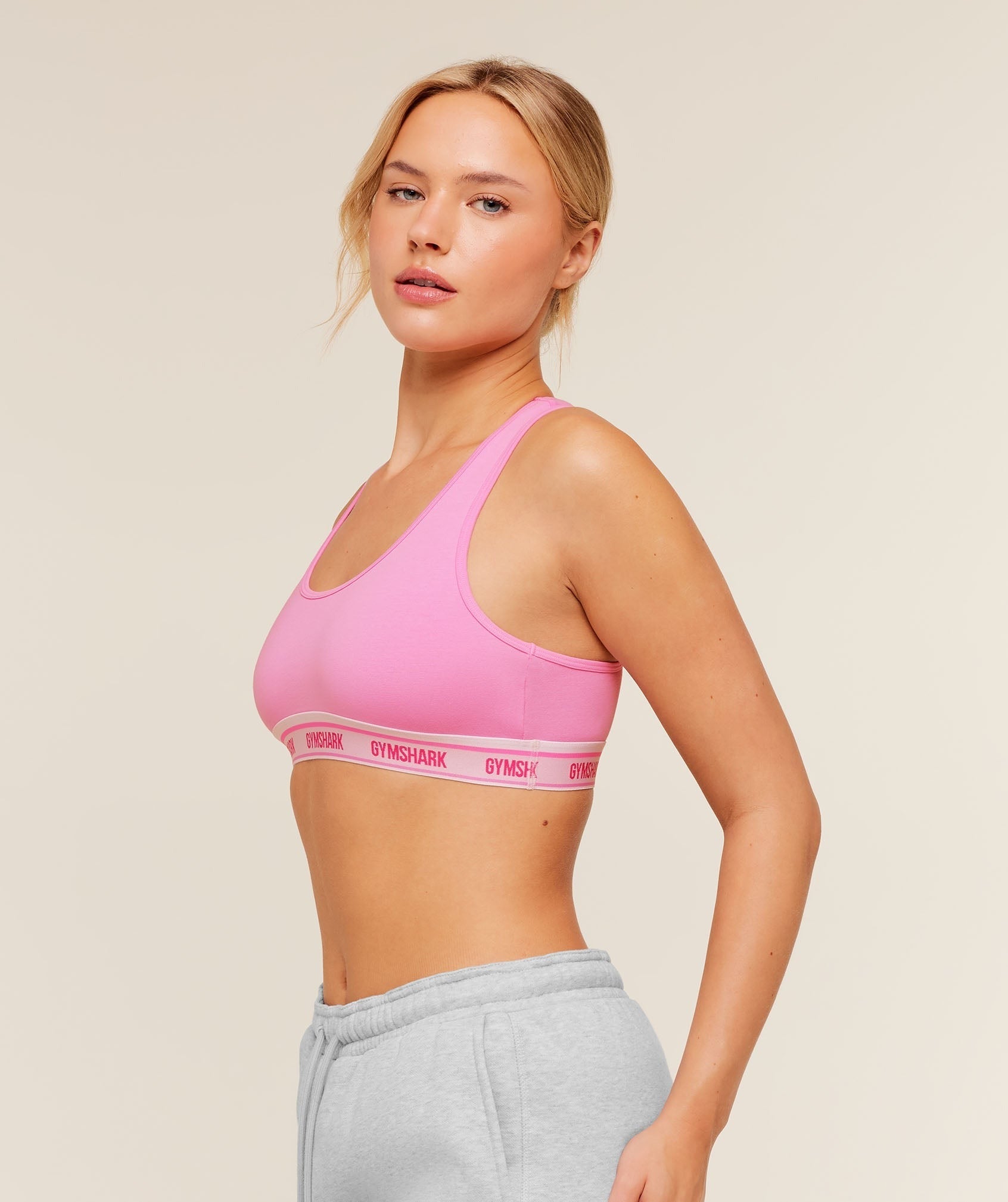 Elastic Branded Racerback Cotton Bralette