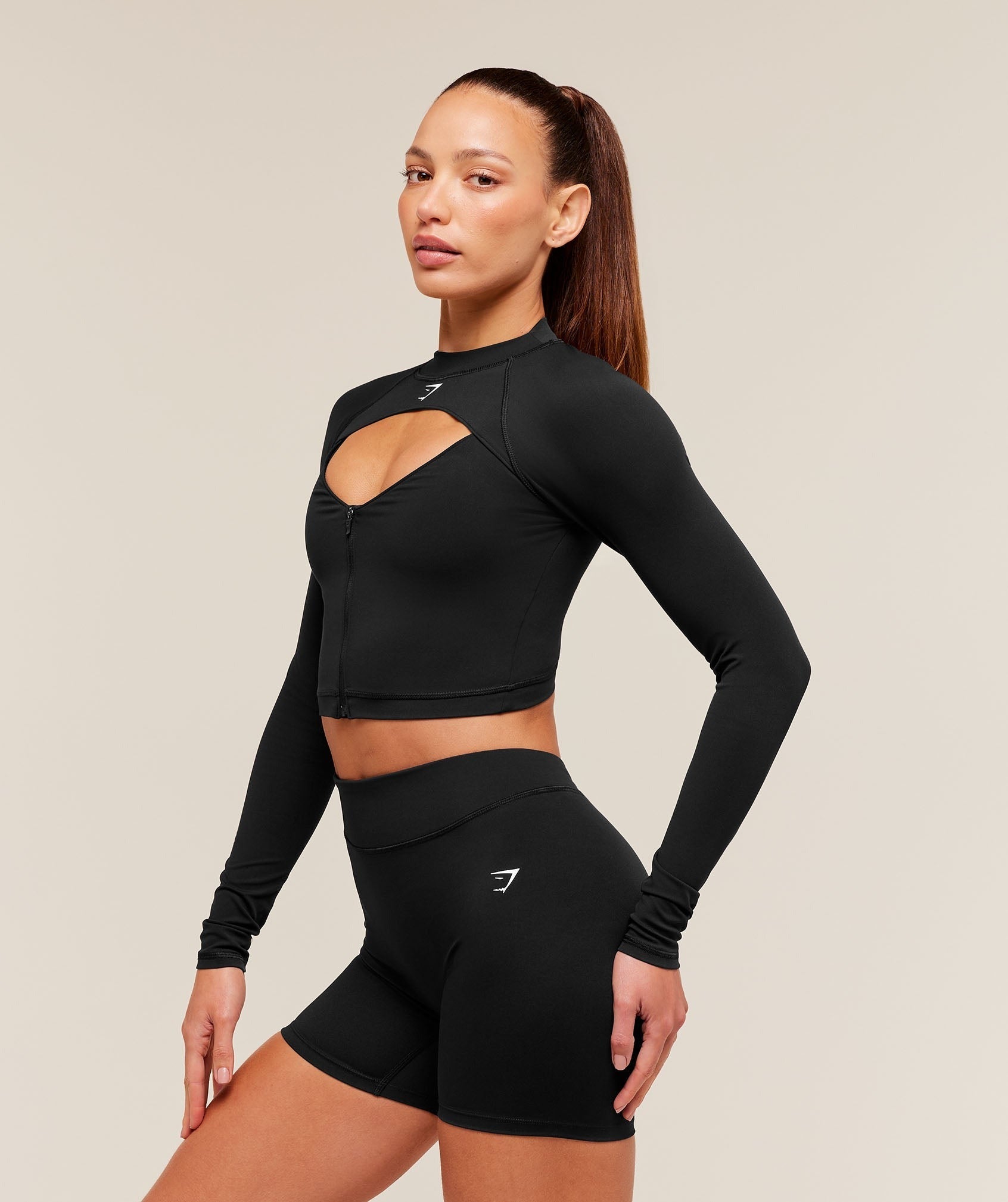 Dipped Long Sleeve 1/4 Zip Jacket