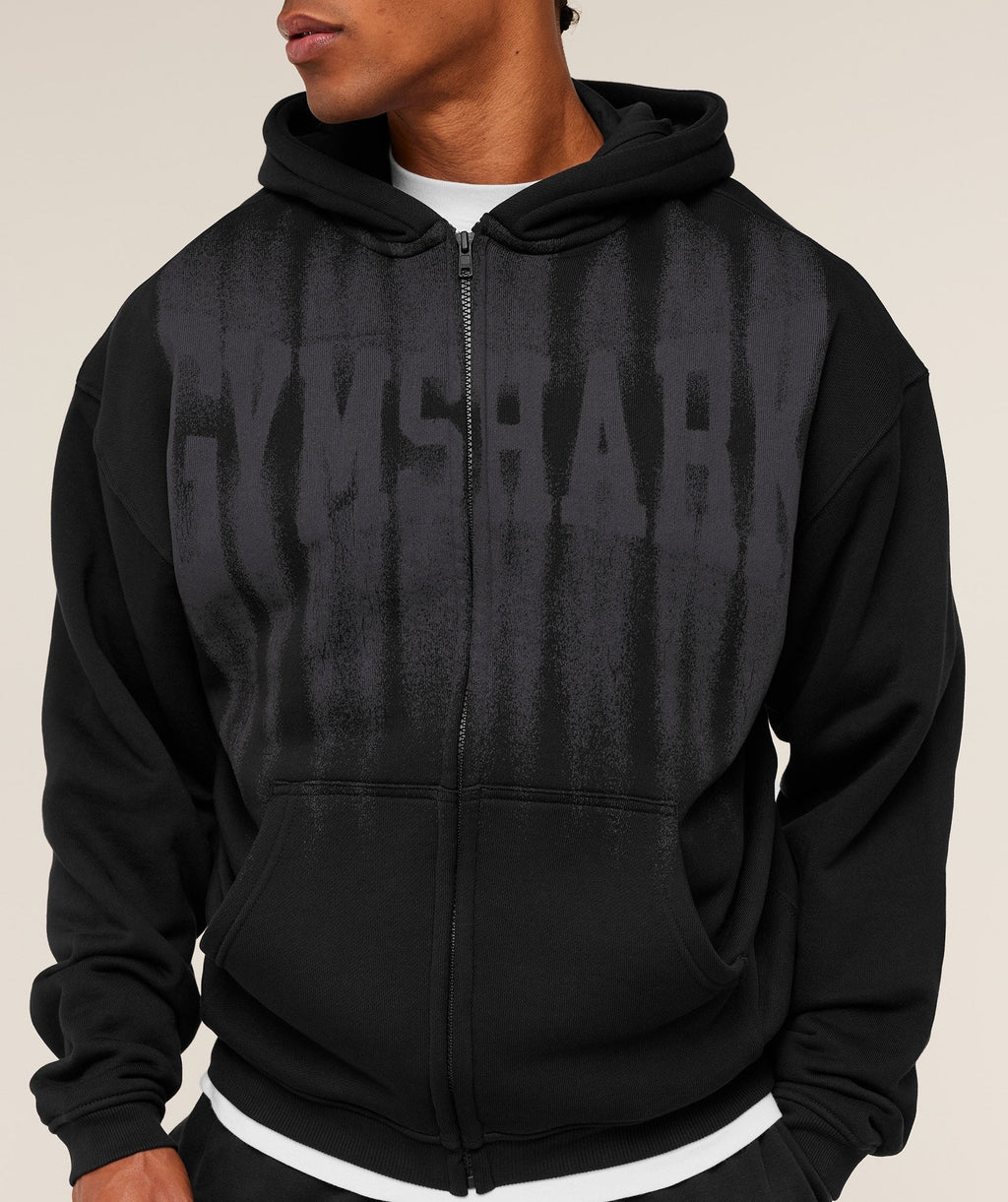 Fade Graphic Zip Through Hoodie