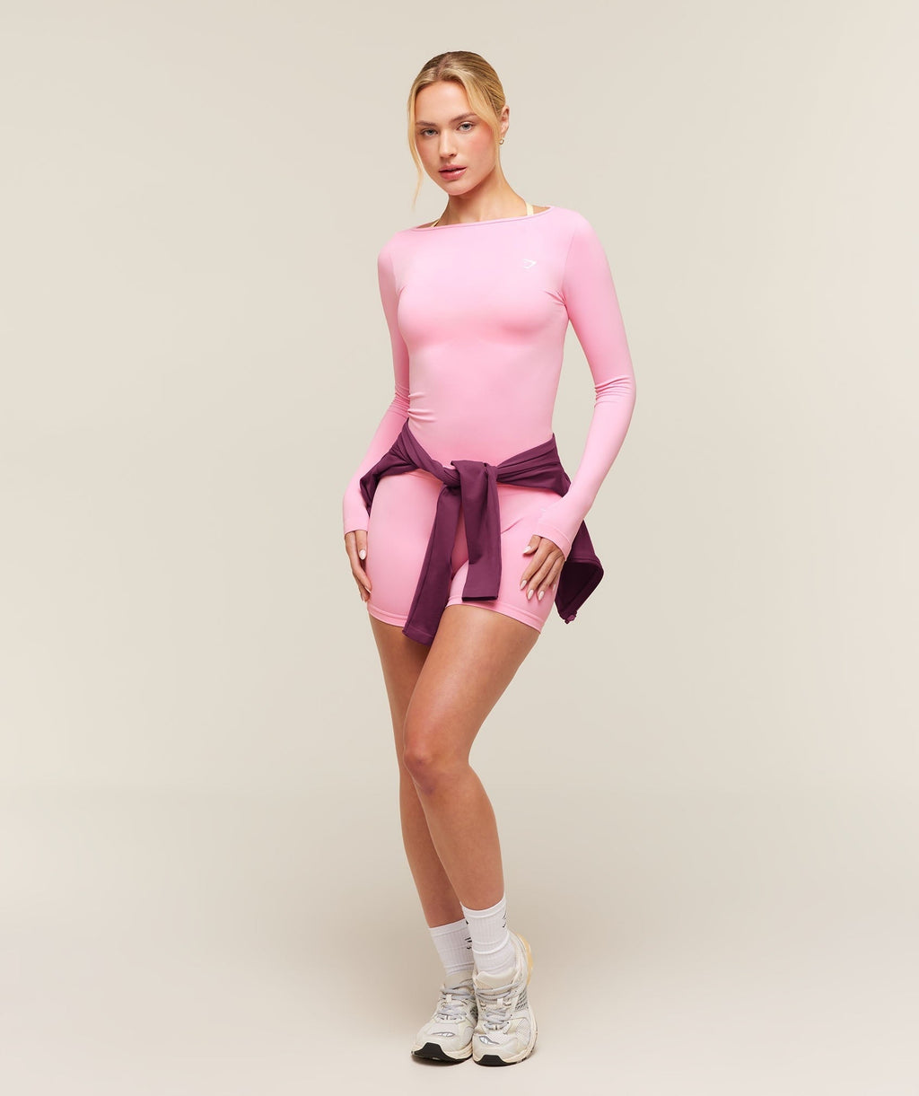 Everyday Seamless Wide Neck Long Sleeve Top