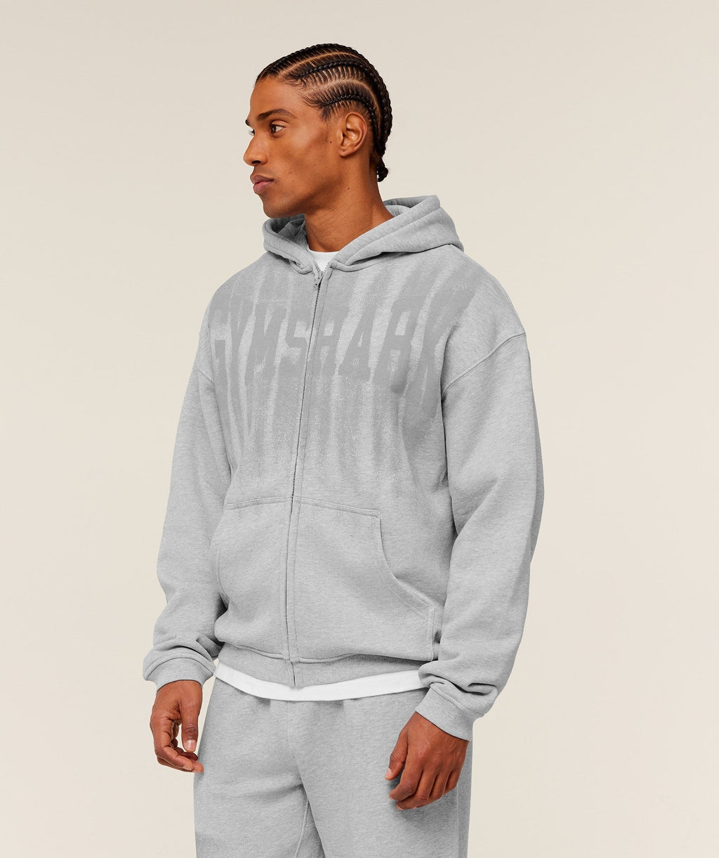 Fade Graphic Zip Through Hoodie
