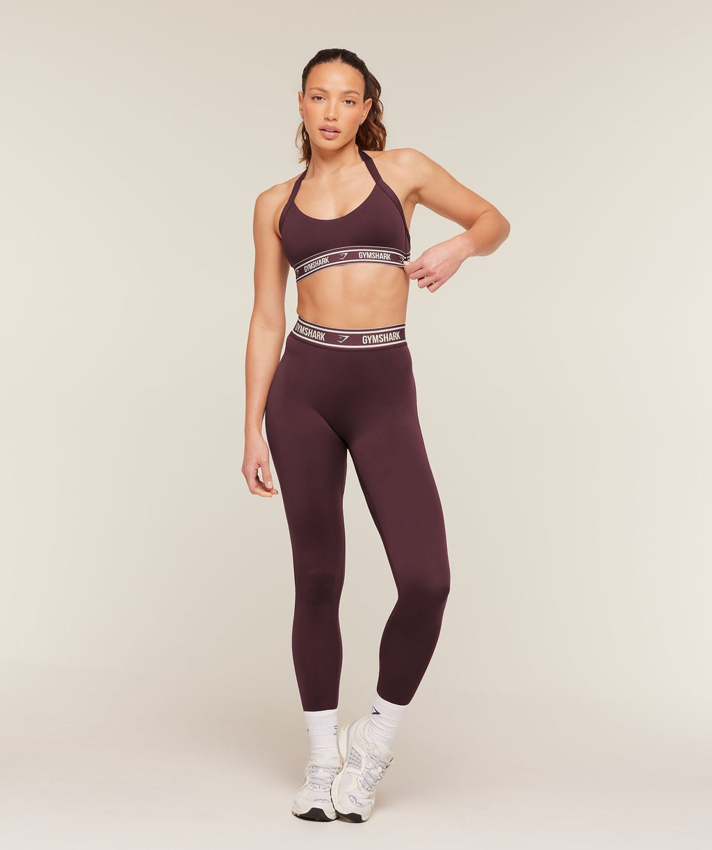 Light Support Halter Neck Logo Sports Bra