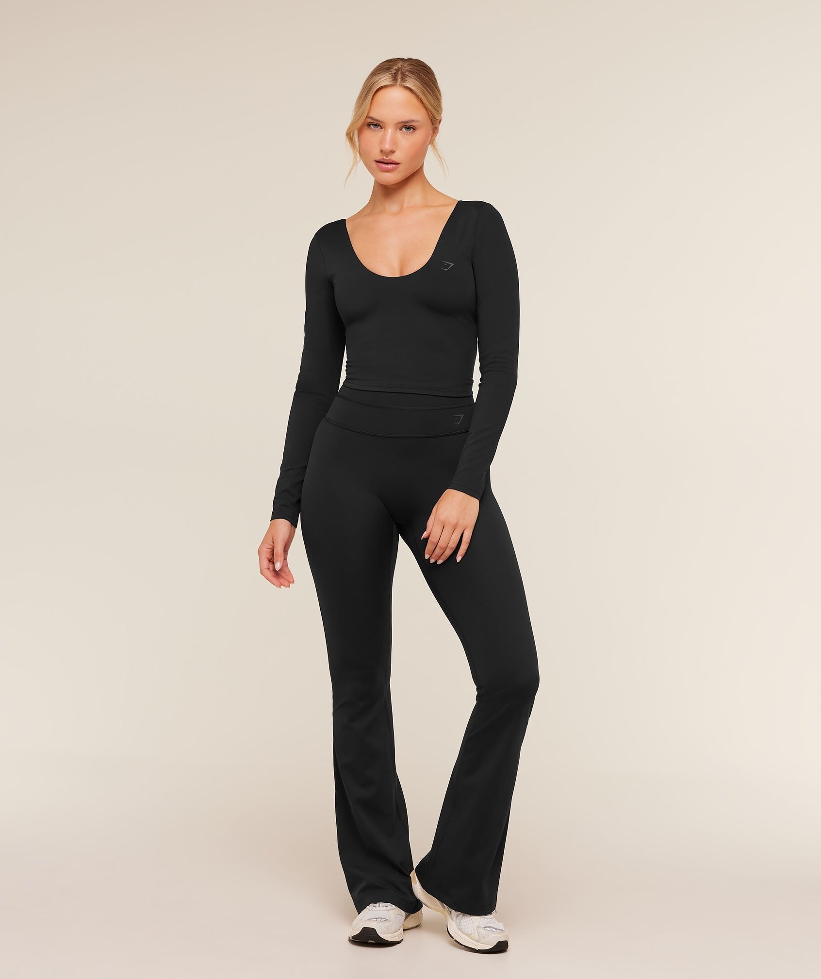 Crossover Back Flared Leggings