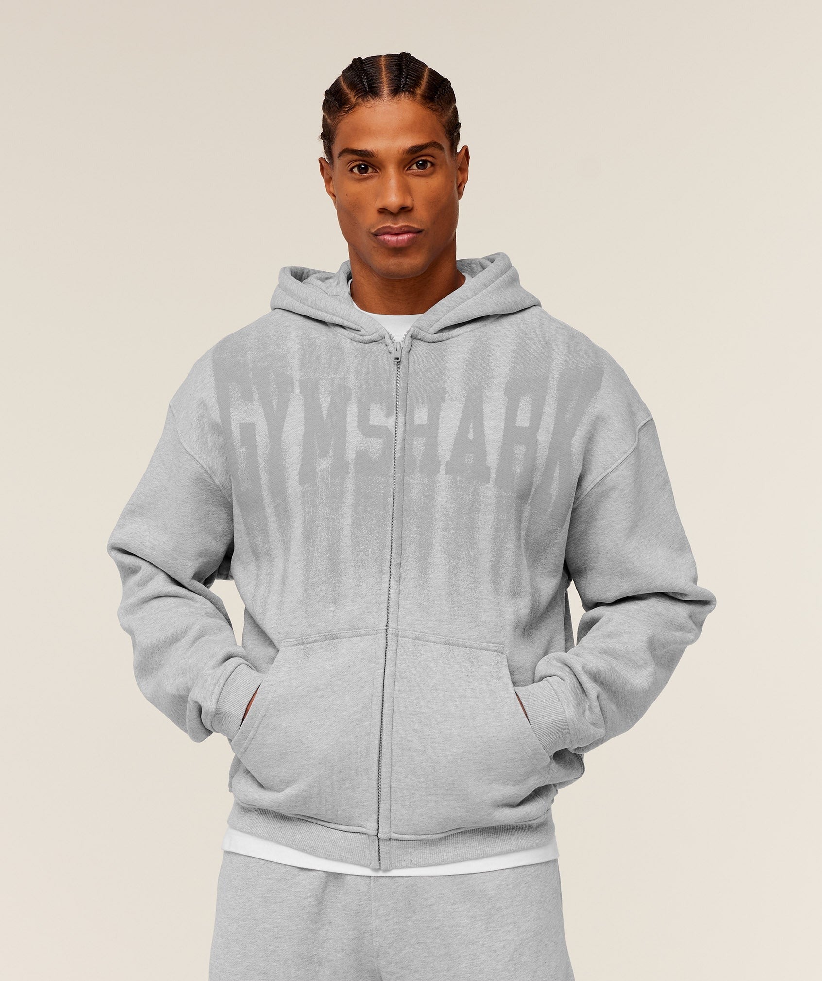 Fade Graphic Zip Through Hoodie