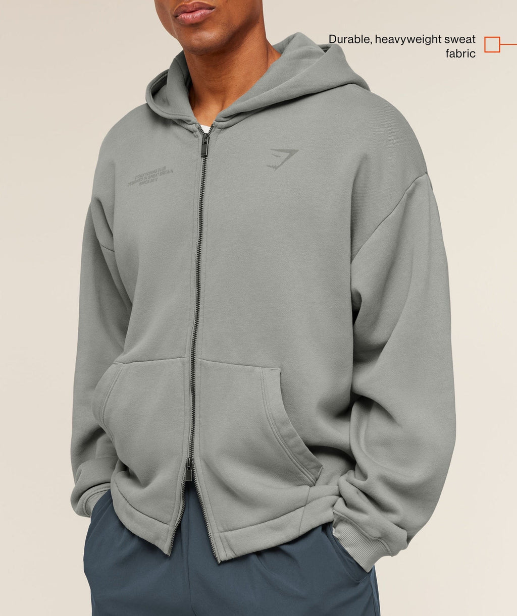 Conditioning Club Washed Zip Through Hoodie
