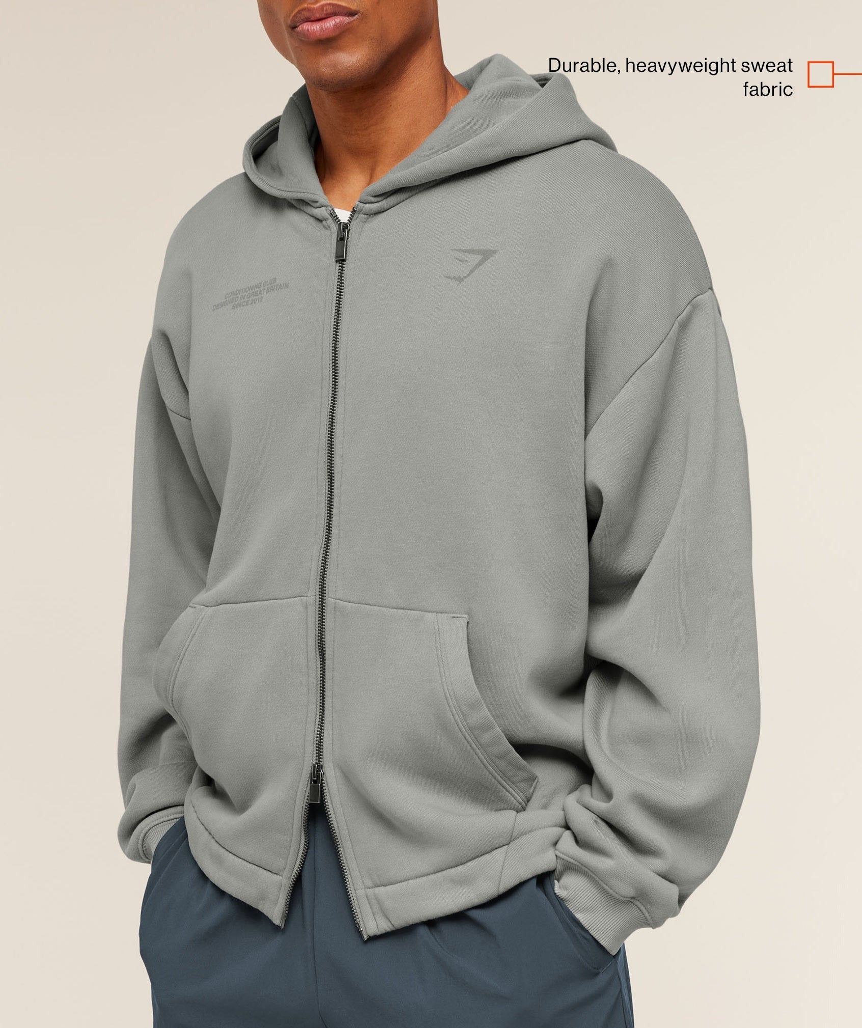 Conditioning Club Washed Zip Through Hoodie