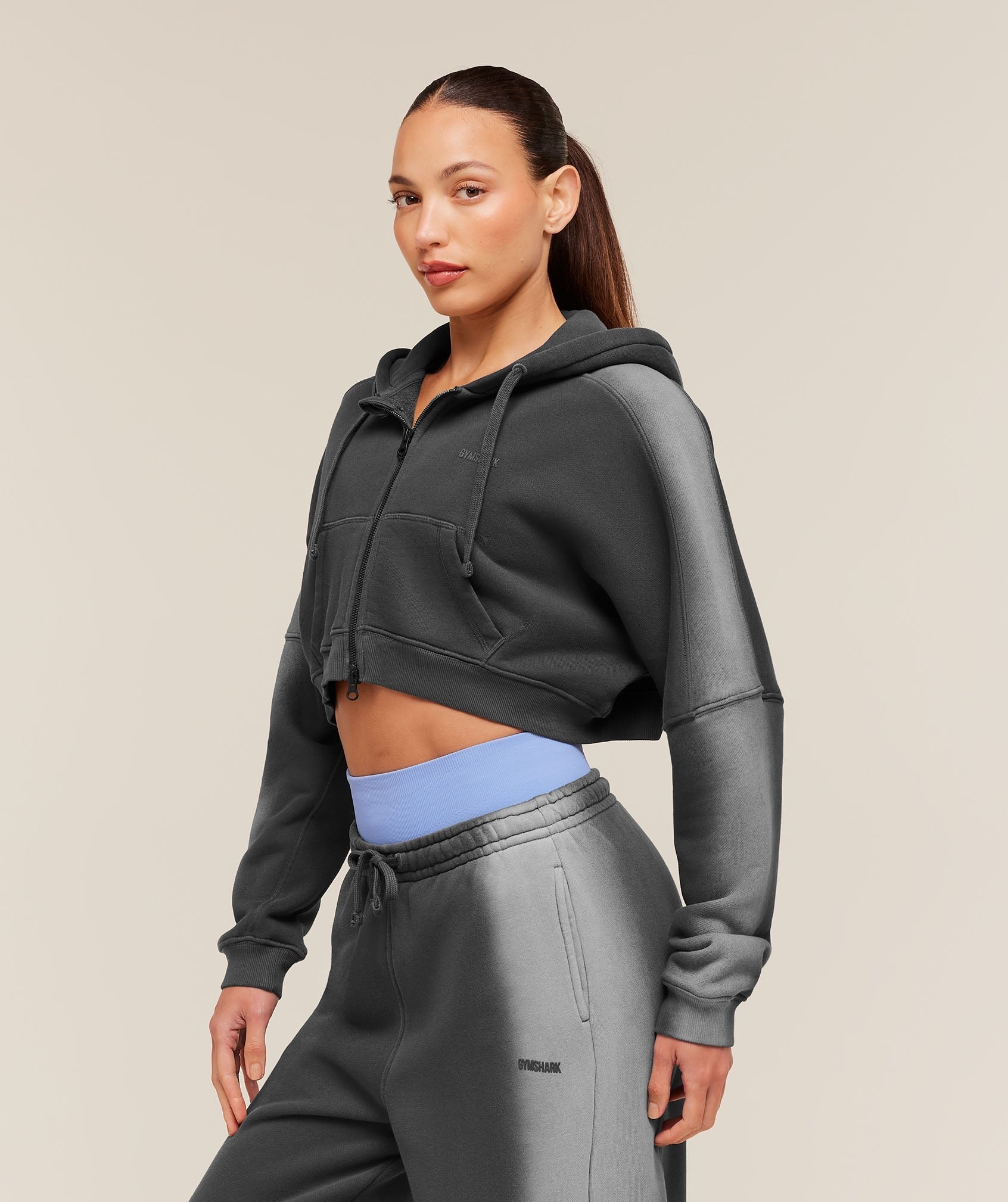 Pump Washed Zip Through Hoodie