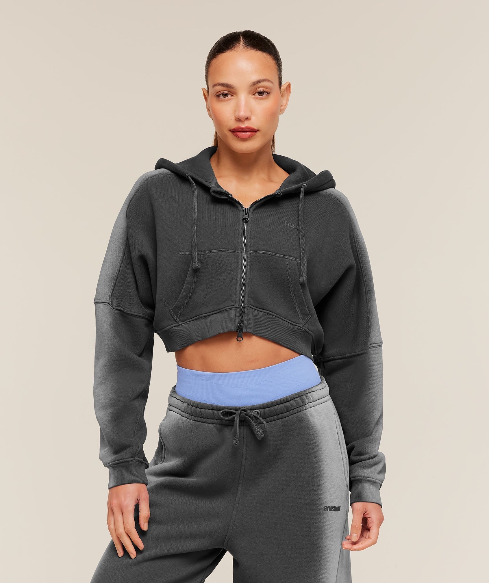 Pump Washed Zip Through Hoodie