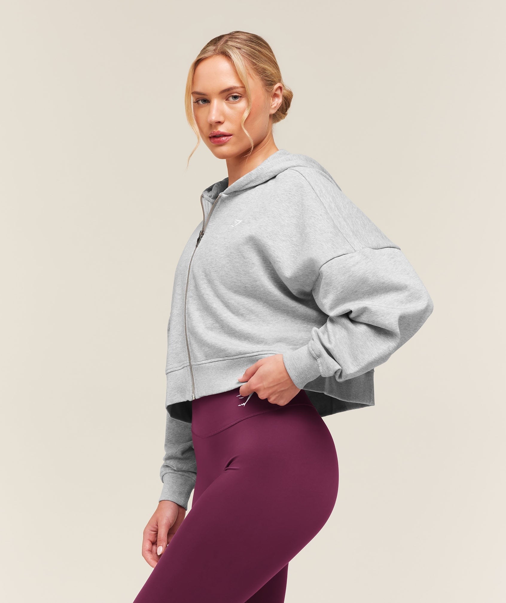 Training Oversized Boxy Zip Through Hoodie
