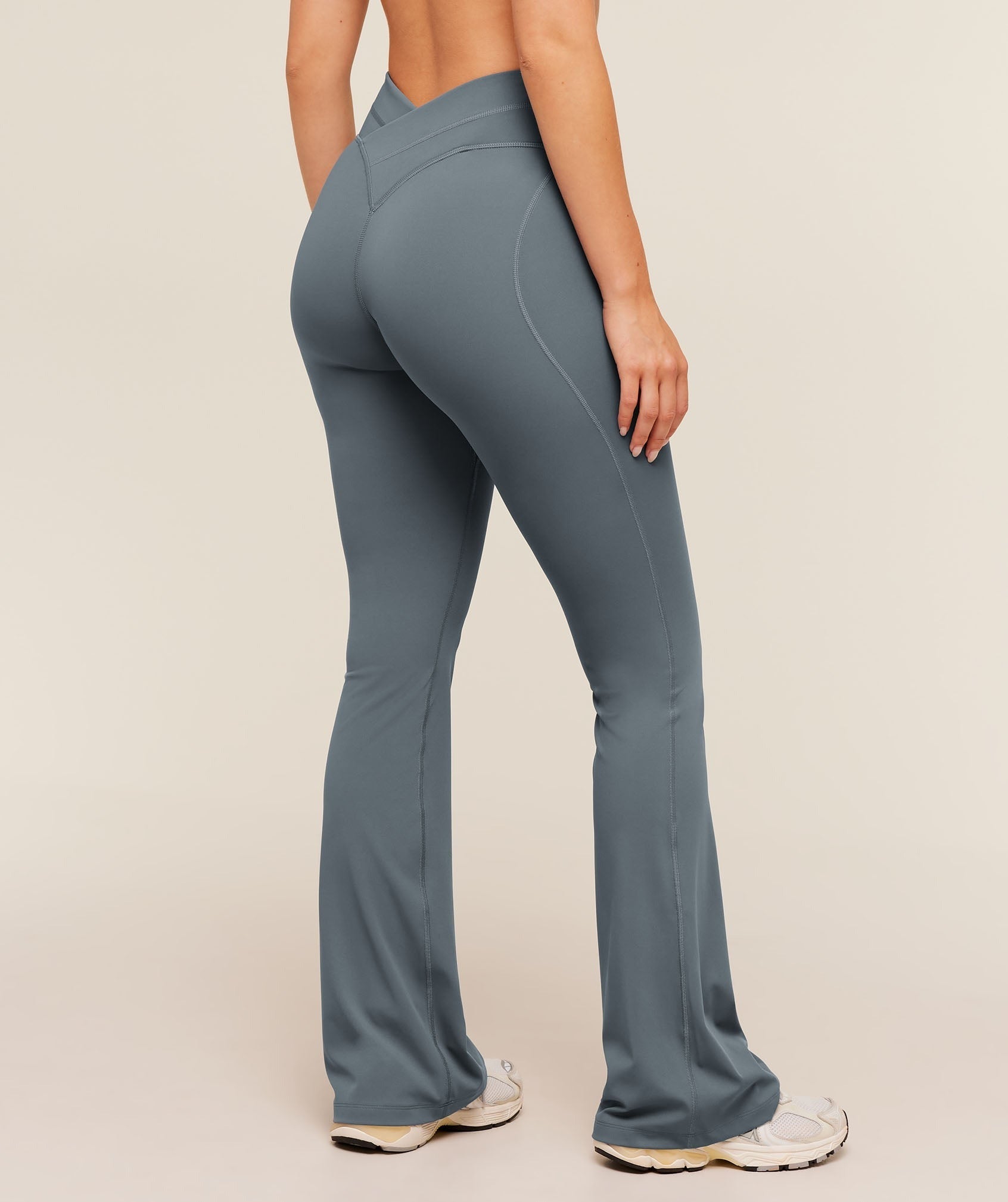 Crossover Back Flared Leggings