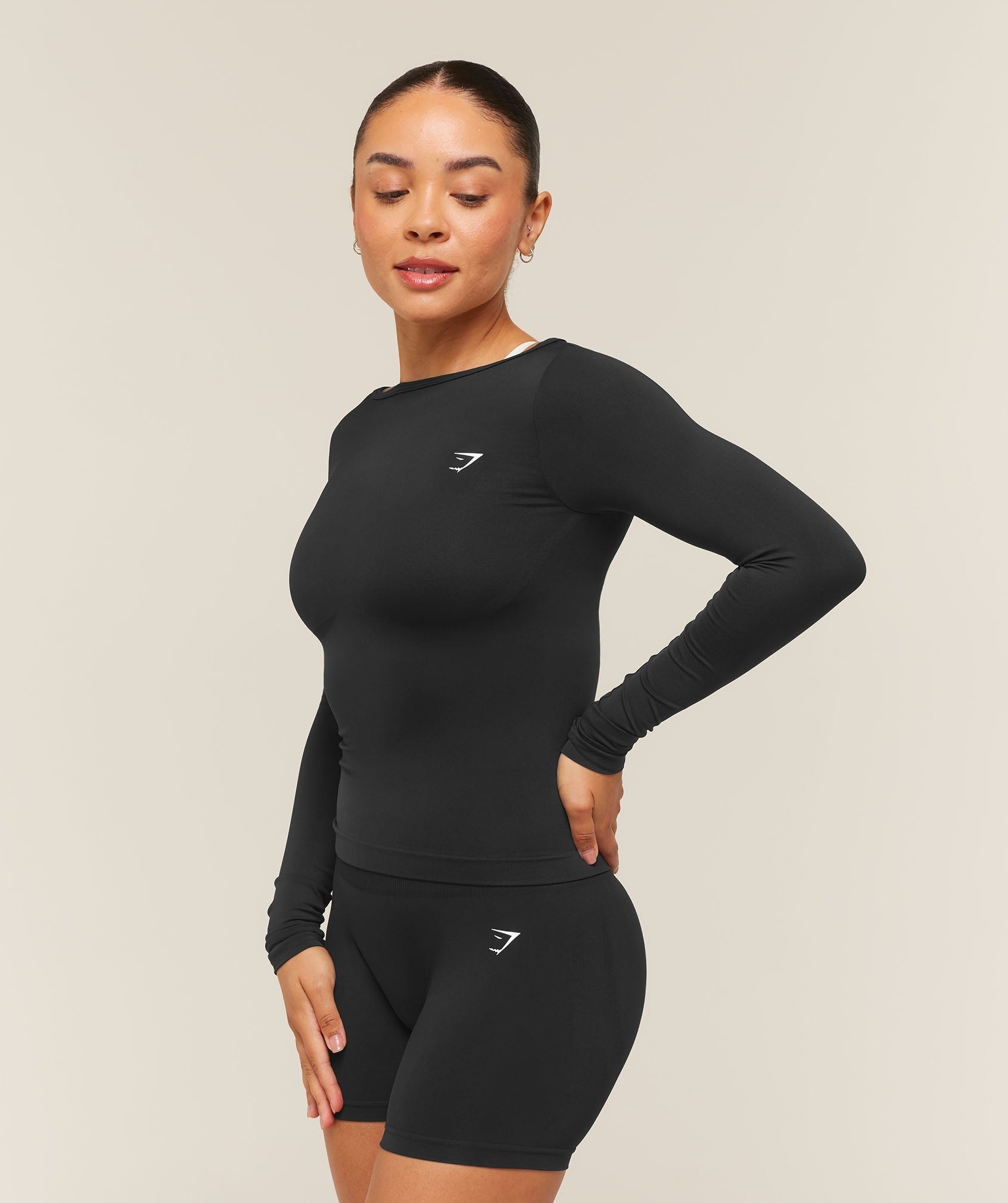 Everyday Seamless Wide Neck Long Sleeve Top