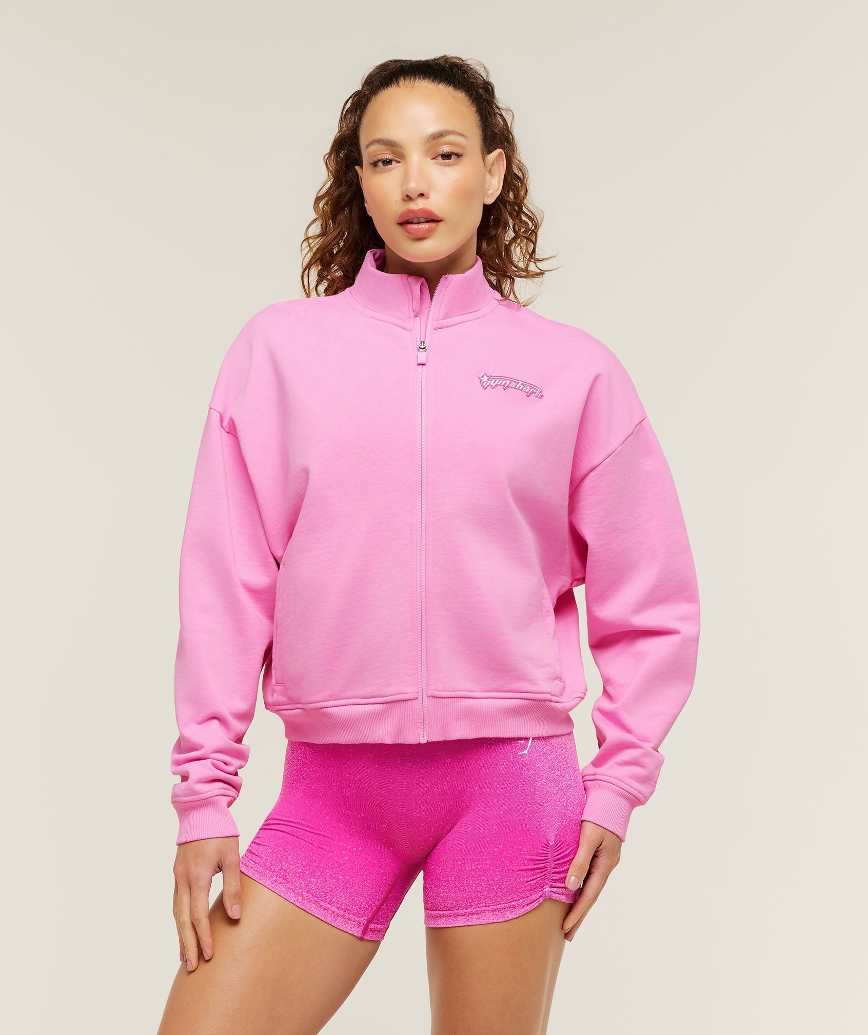 Script Embroidery Full Zip Jacket