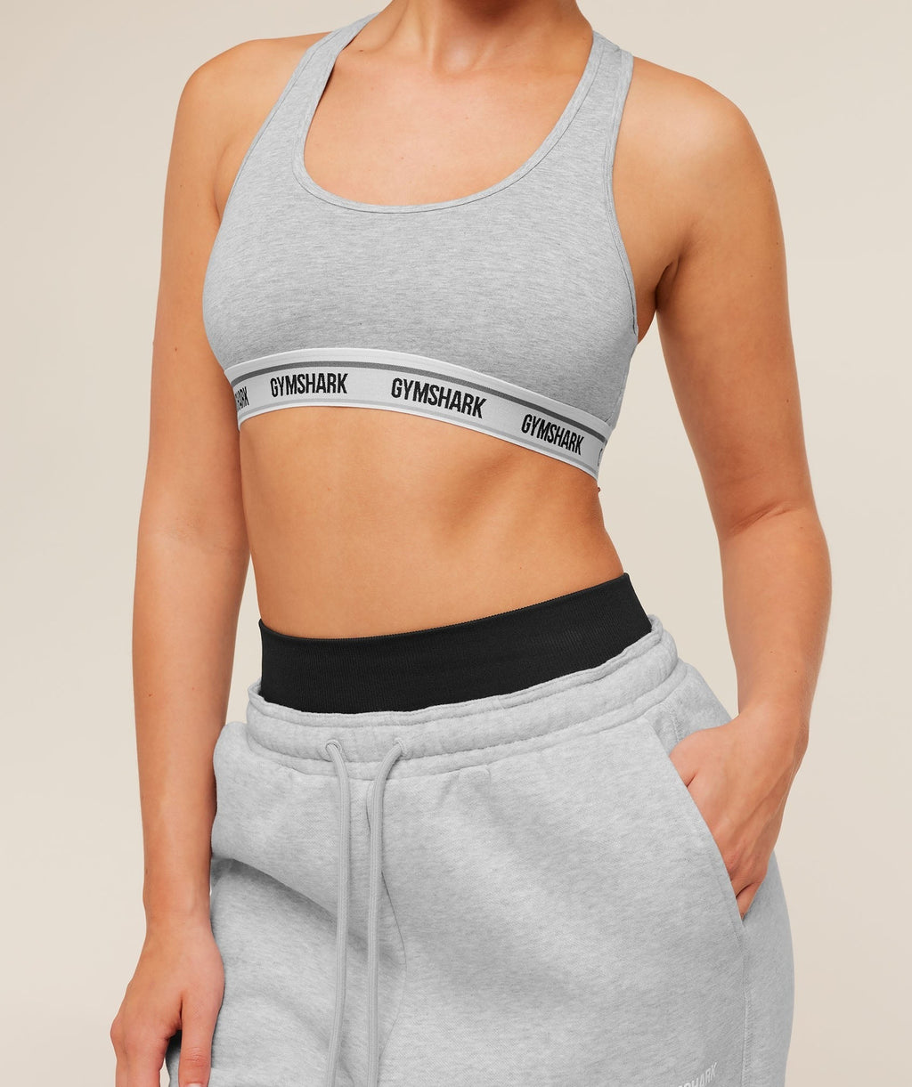 Elastic Branded Racerback Cotton Bralette